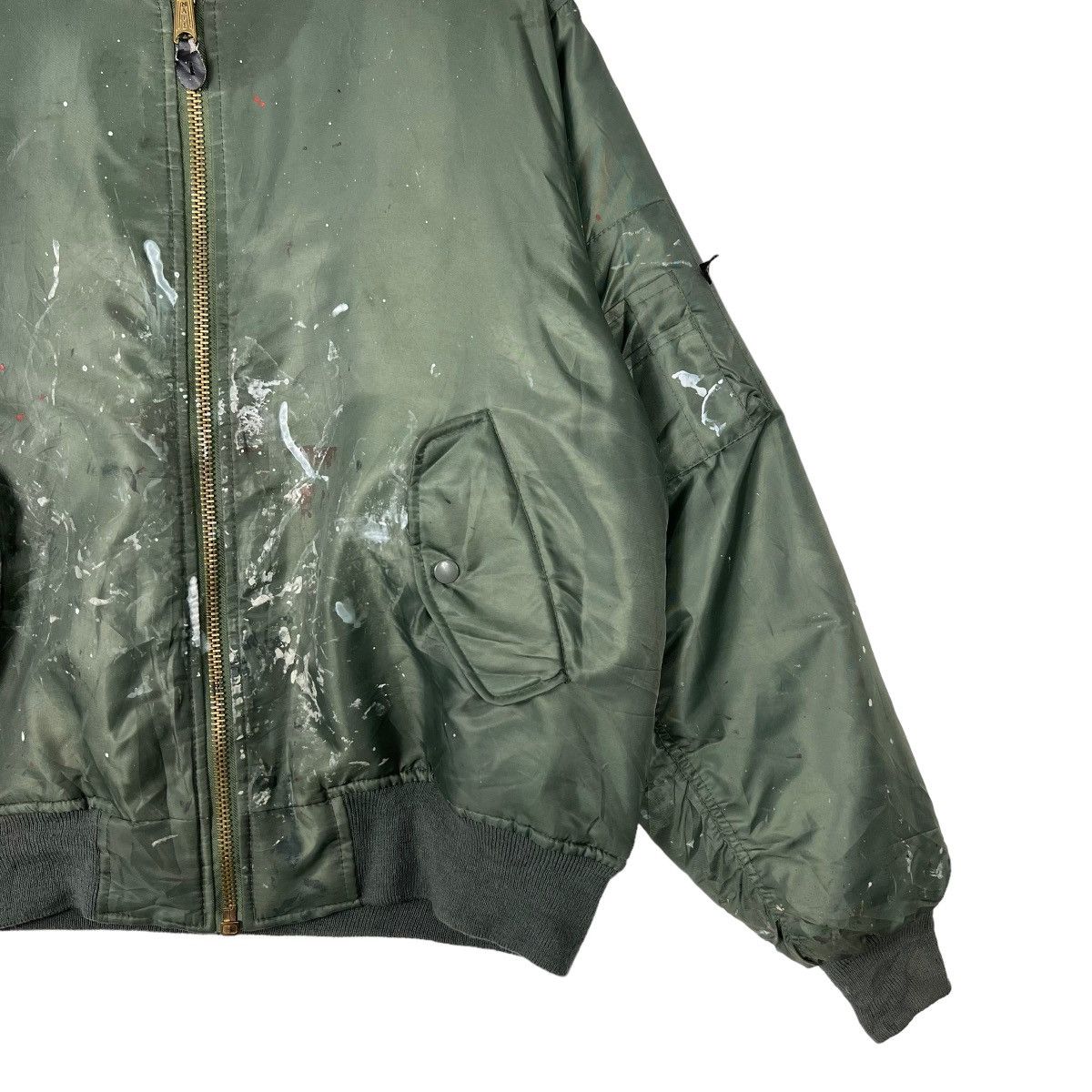 Japanese Brand × Rothco × Vintage 🔥 RIOT VINTAGE ROTHCO PAIN SPLASH MA-1 BOMBER JACKET Size US M / EU 48-50 / 2 - 4 Thumbnail