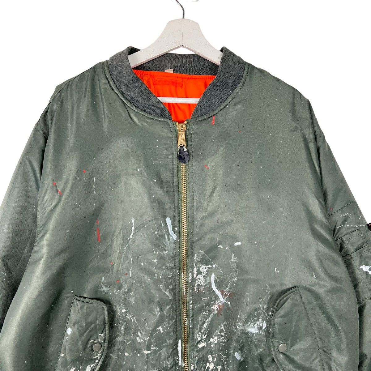 Japanese Brand × Rothco × Vintage 🔥 RIOT VINTAGE ROTHCO PAIN SPLASH MA-1 BOMBER JACKET Size US M / EU 48-50 / 2 - 3 Thumbnail