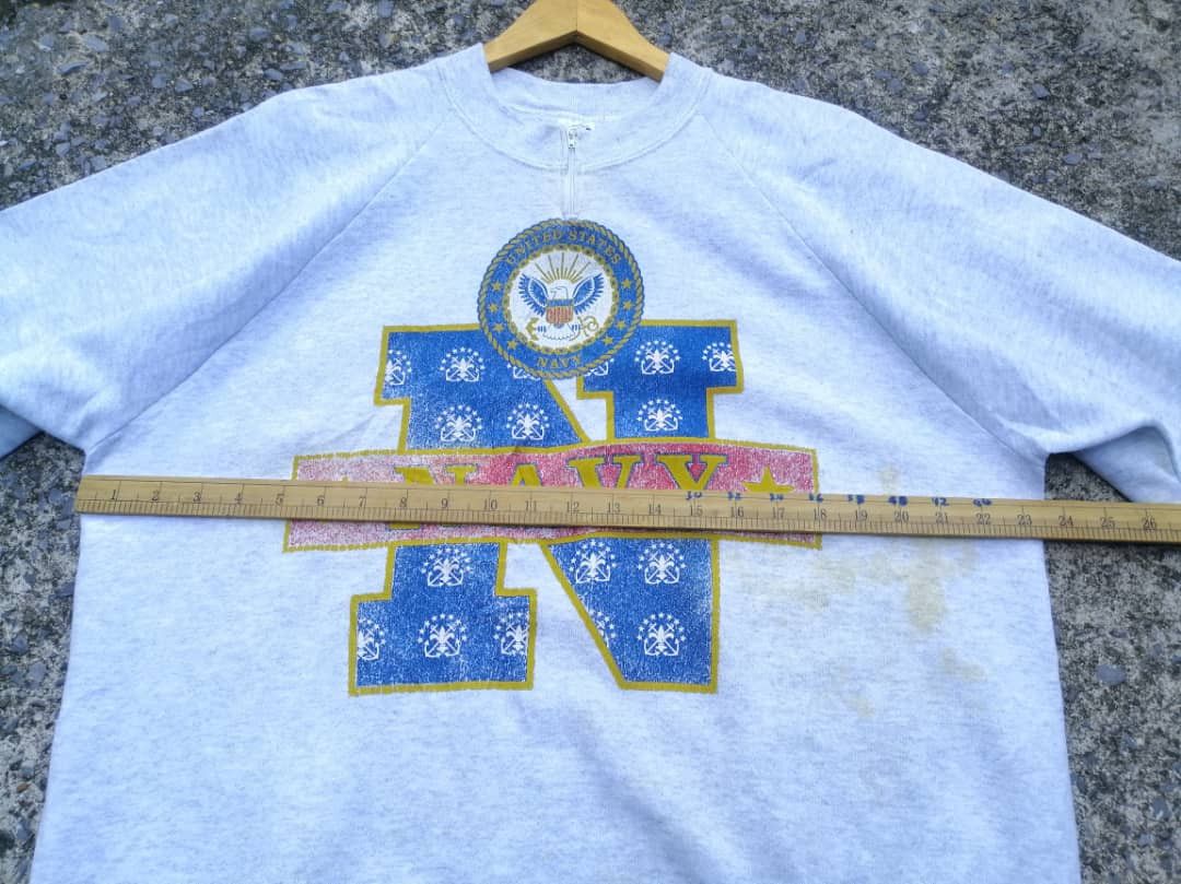 Fruit Of The Loom Vintage 90s US Navy Sweatshirt Size US M / EU 48-50 / 2 - 2 Thumbnail