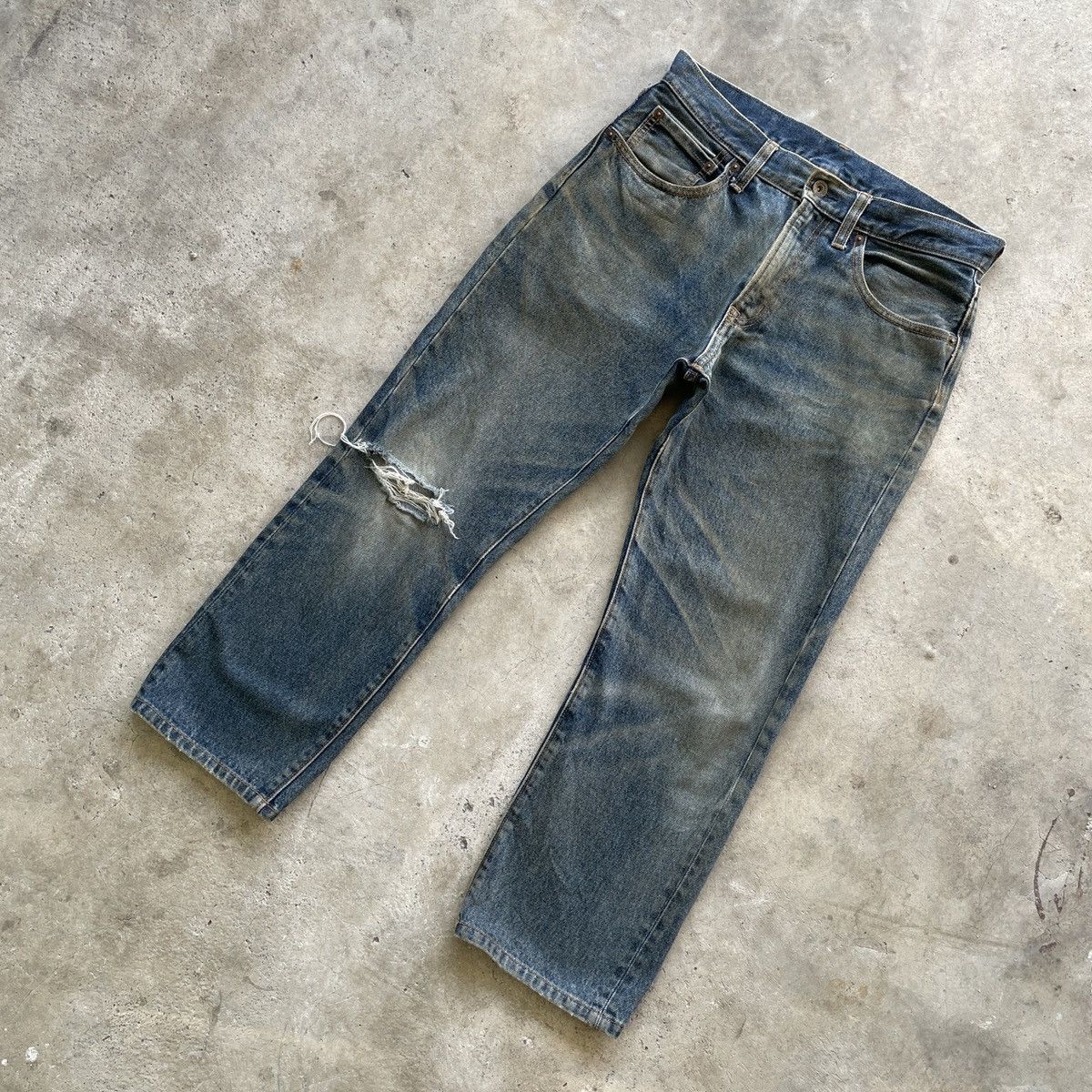 Japanese Brand Vintage Japanese GU Faded Distressed Denim Jeans Pants W30 Size US 30 / EU 46 - 2 Thumbnail