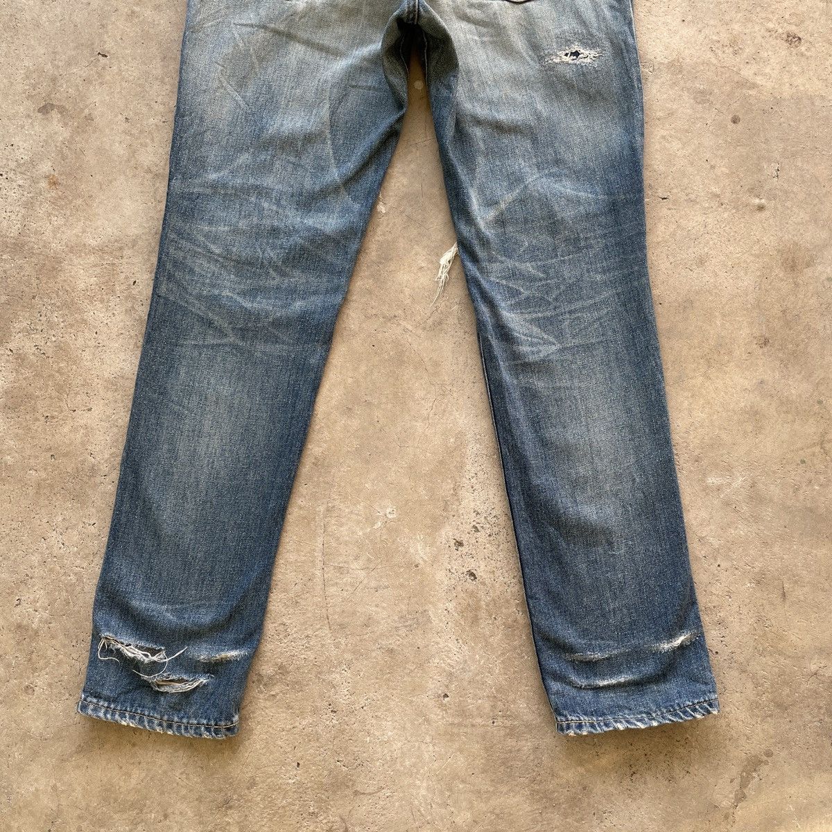 Japanese Brand Vintage THRASHED Edwin Distressed Faded Denim Jeans Pants Size US 32 / EU 48 - 11 Thumbnail