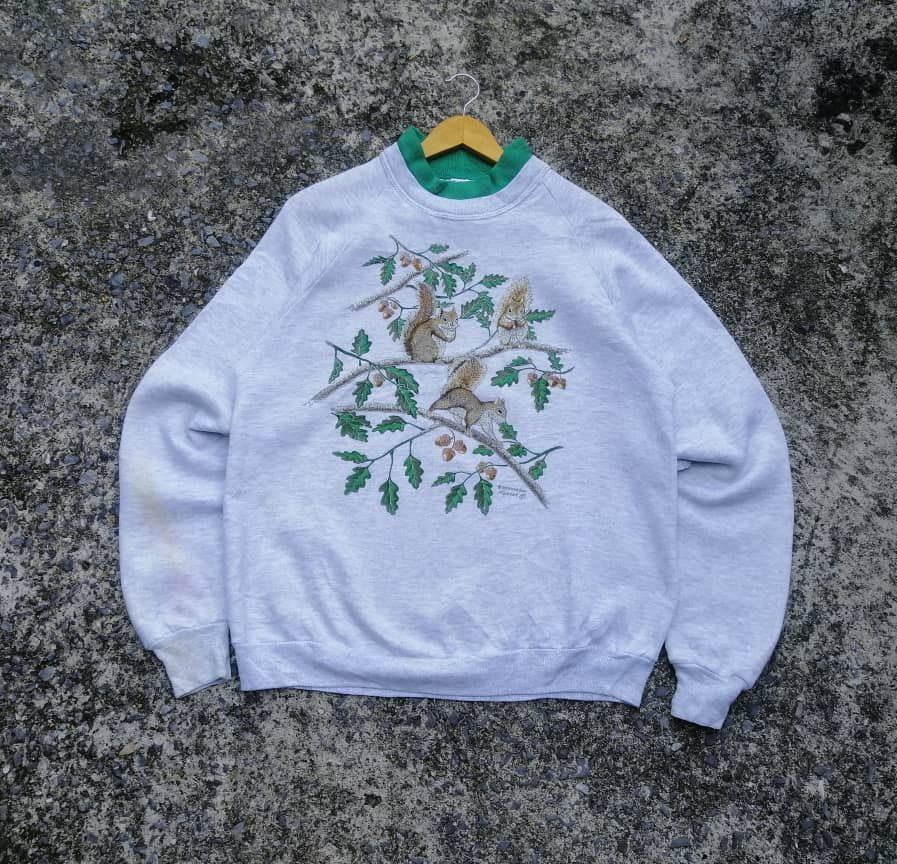 Habitat Vintage Morning Sun Jerzees Squirrels Sweatshirt Size US M / EU 48-50 / 2 - 1 Thumbnail