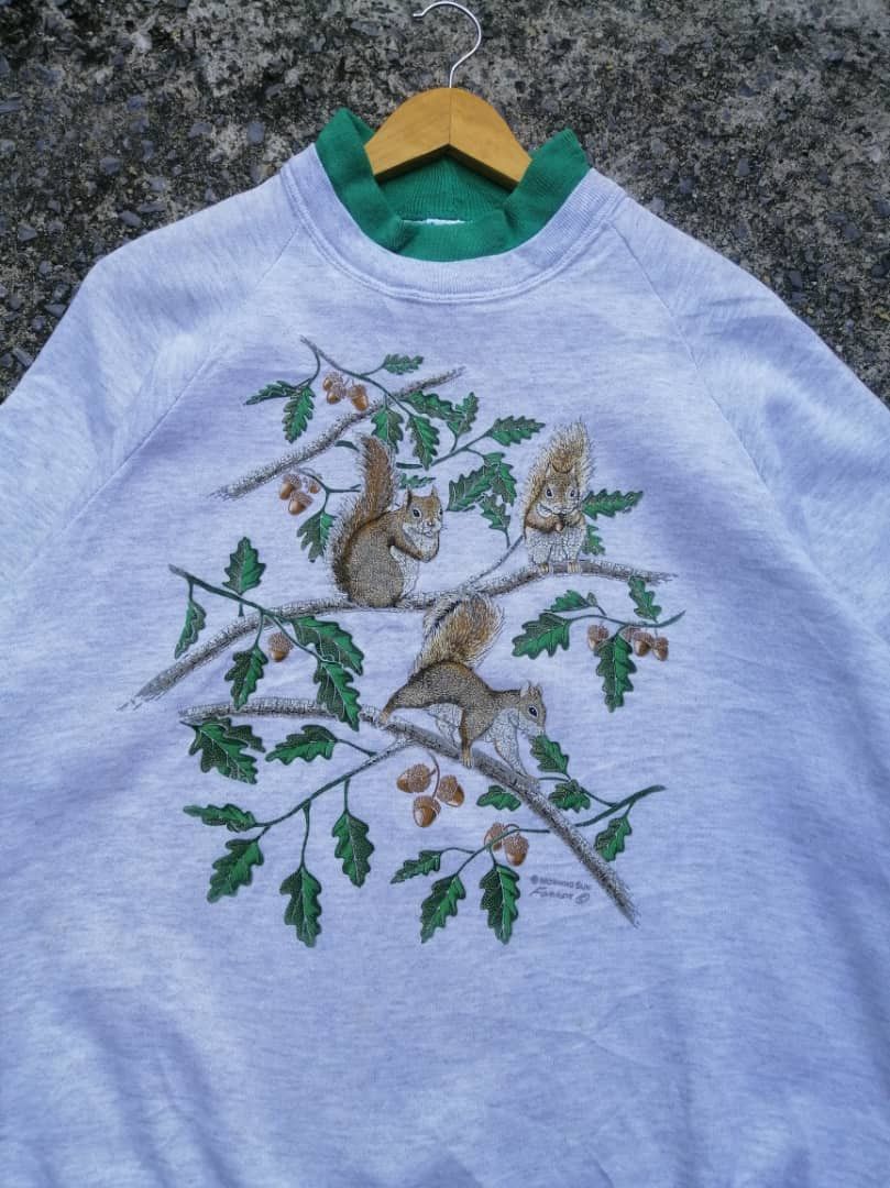 Habitat Vintage Morning Sun Jerzees Squirrels Sweatshirt Size US M / EU 48-50 / 2 - 2 Thumbnail