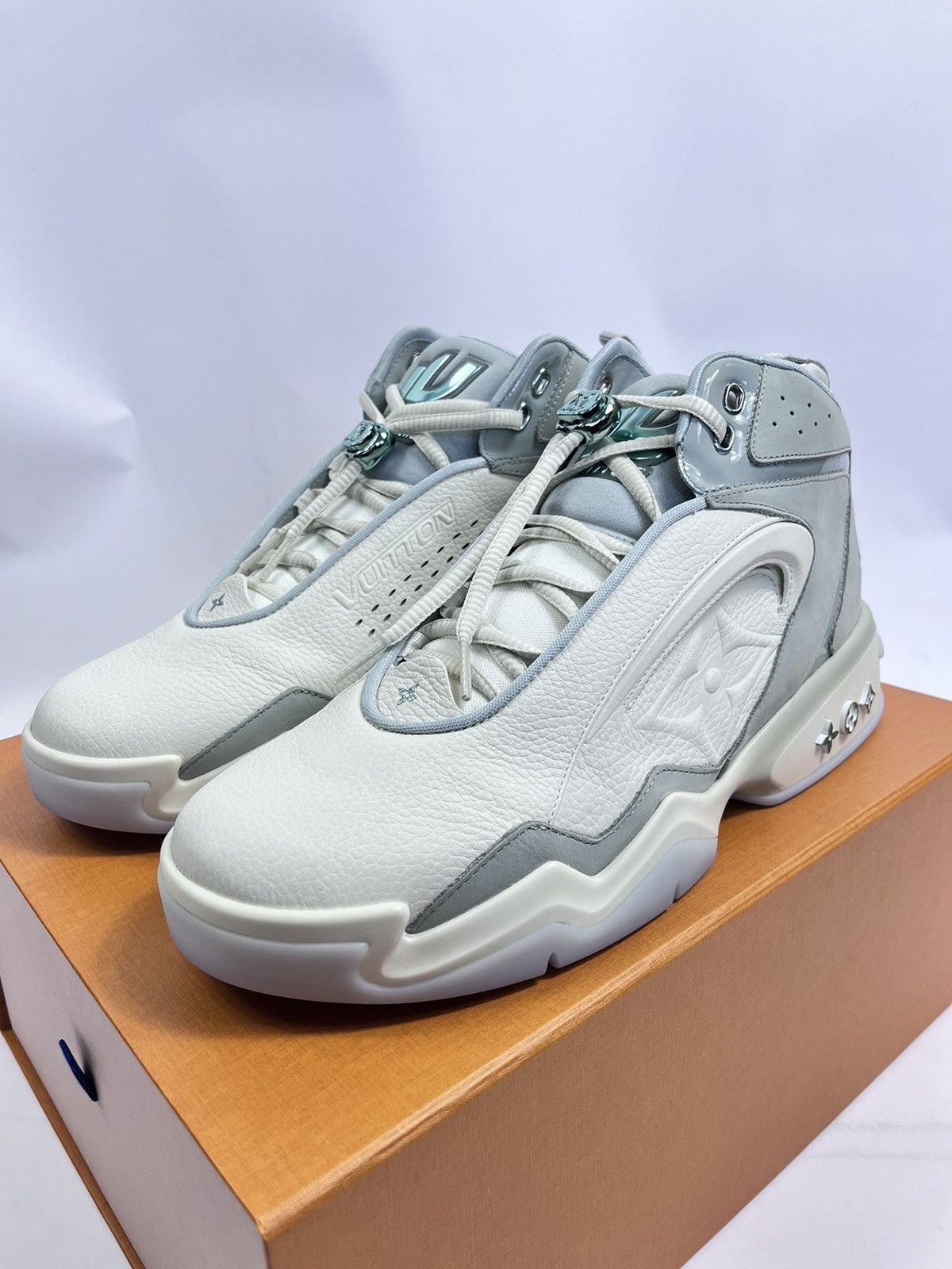 image of Kidsuper Studios x Louis Vuitton Hight Top Basketball Sneakers in White, Men's (Size 11)