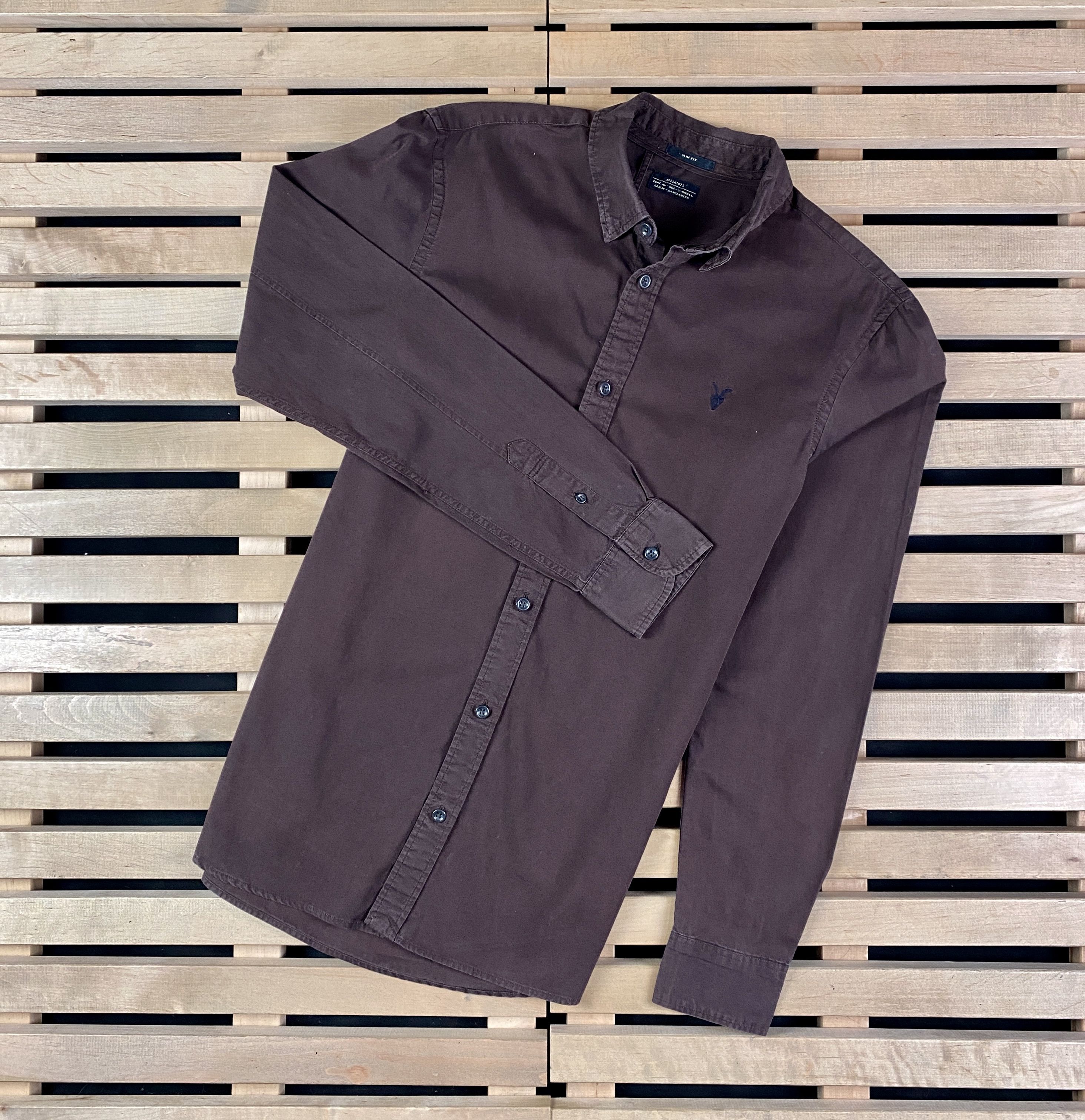 Allsaints Men’s Shirt Long Sleeve Allsaints Size XS Brown Size US XS / EU 42 / 0 - 1 Thumbnail