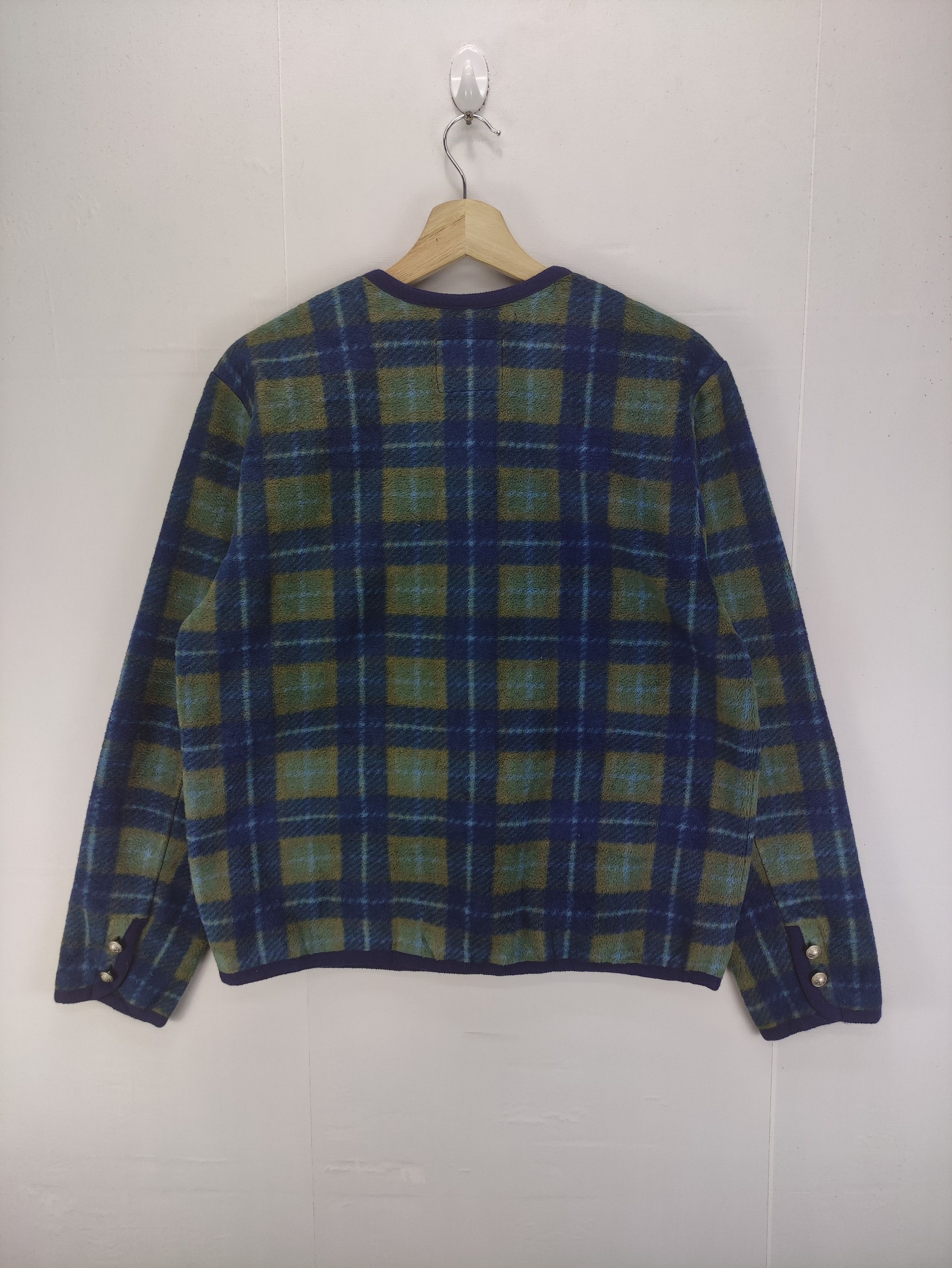 Japanese Brand Vintage Fleece Plaid Cardigan Brand Ketty Size M / US 6-8 / IT 42-44 - 10 Thumbnail