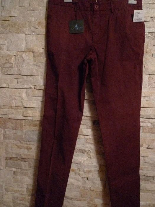 Image of Lanvin Paris Men's Cotton Pants Color Cherry Italy (Size 38)