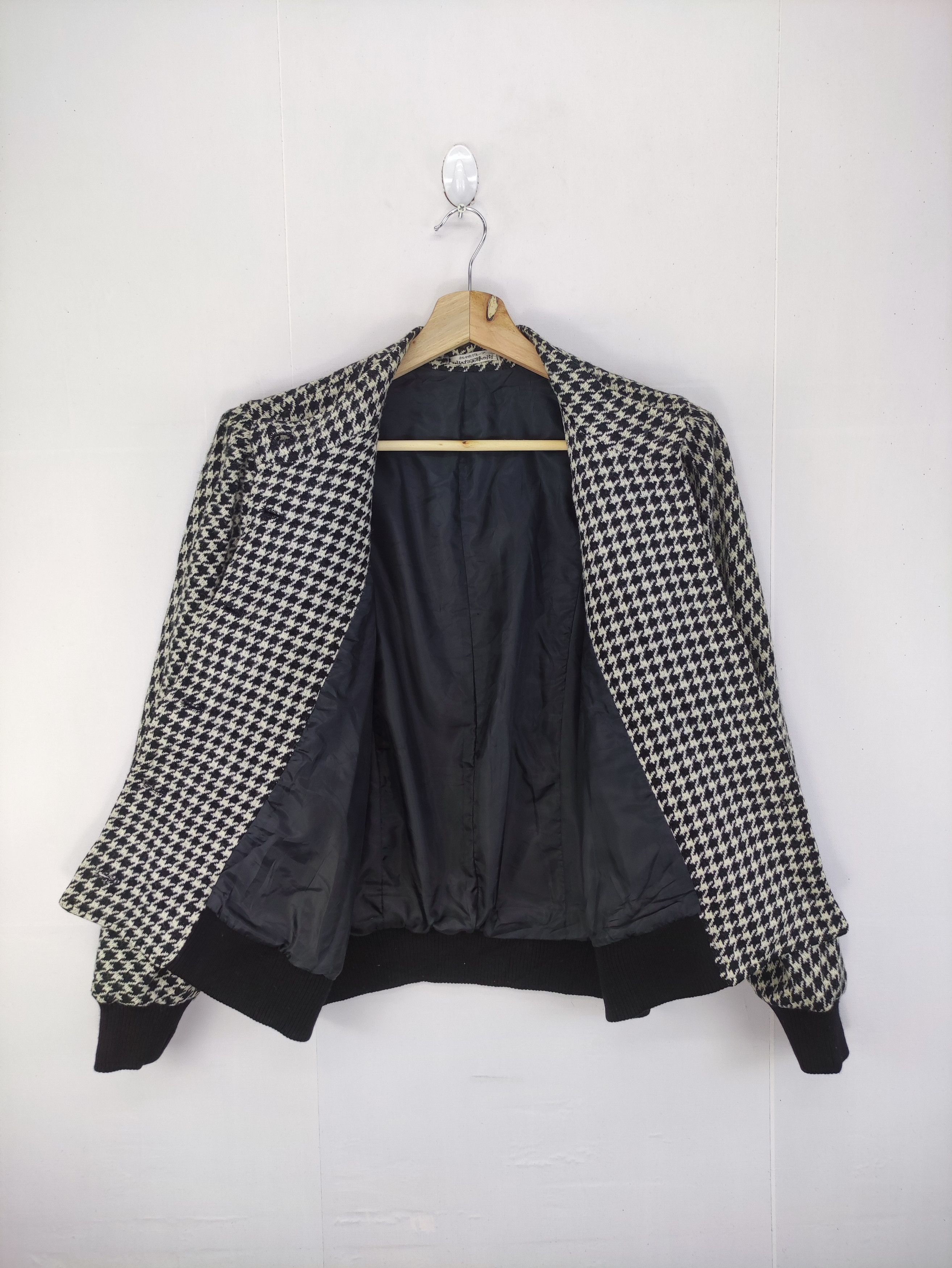 Japanese Brand Vintage Houndstooth Wool Jacket Button Up Size L / US 10 / IT 46 - 3 Thumbnail