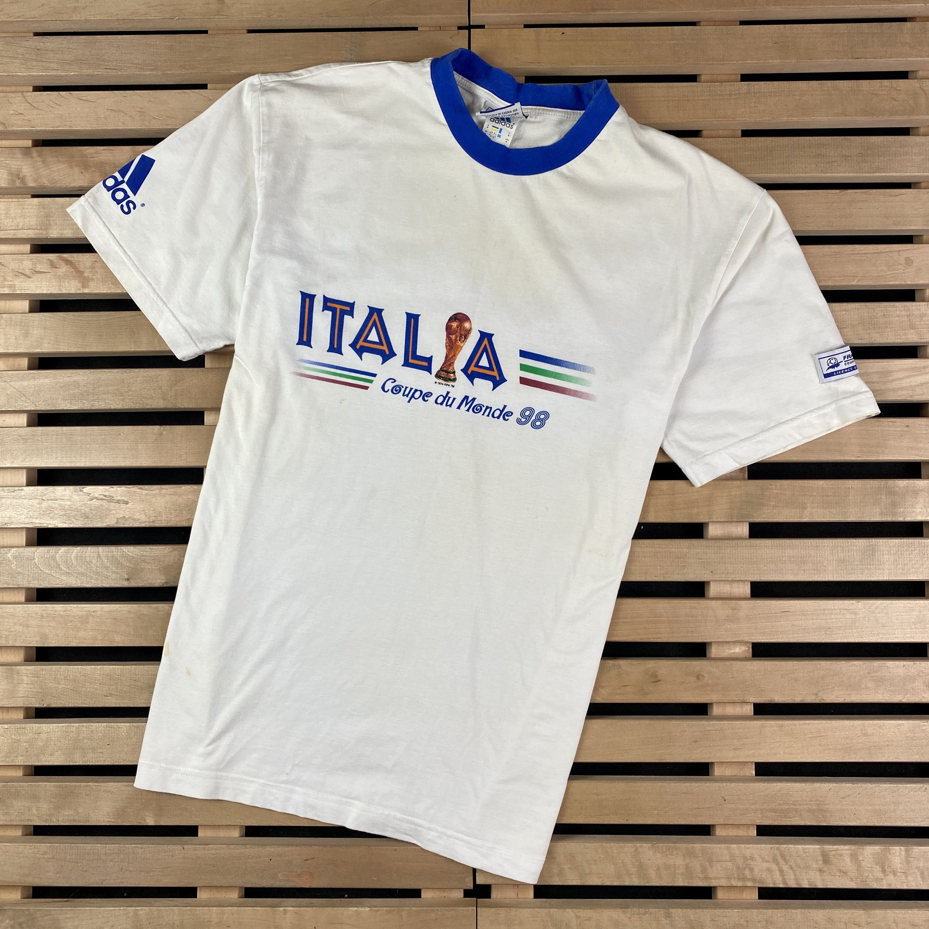 Vintage 1998 World Cup France T-Shirt Coupe De Monde Adidas Size S Size US S / EU 44-46 / 1 - 1 Thumbnail