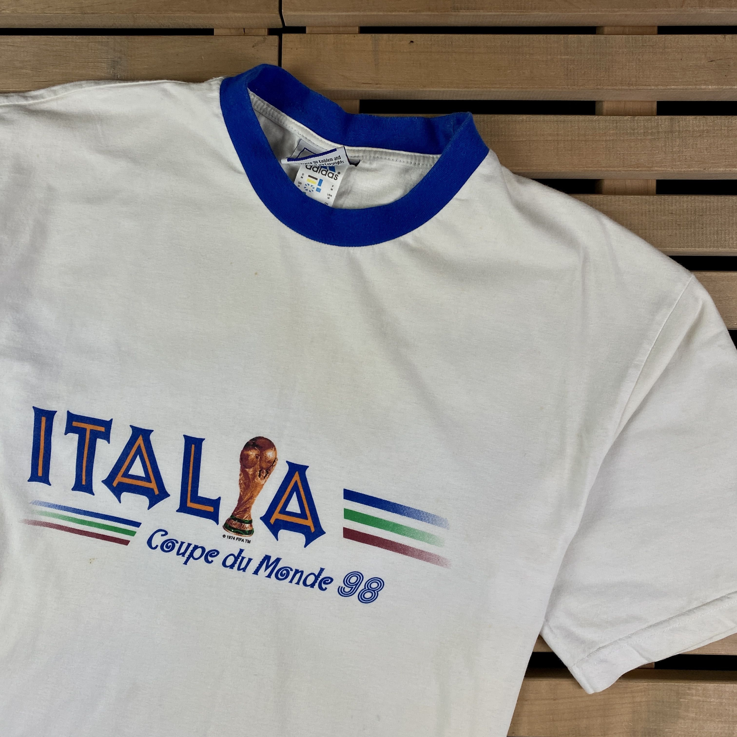 Vintage 1998 World Cup France T-Shirt Coupe De Monde Adidas Size S Size US S / EU 44-46 / 1 - 2 Thumbnail