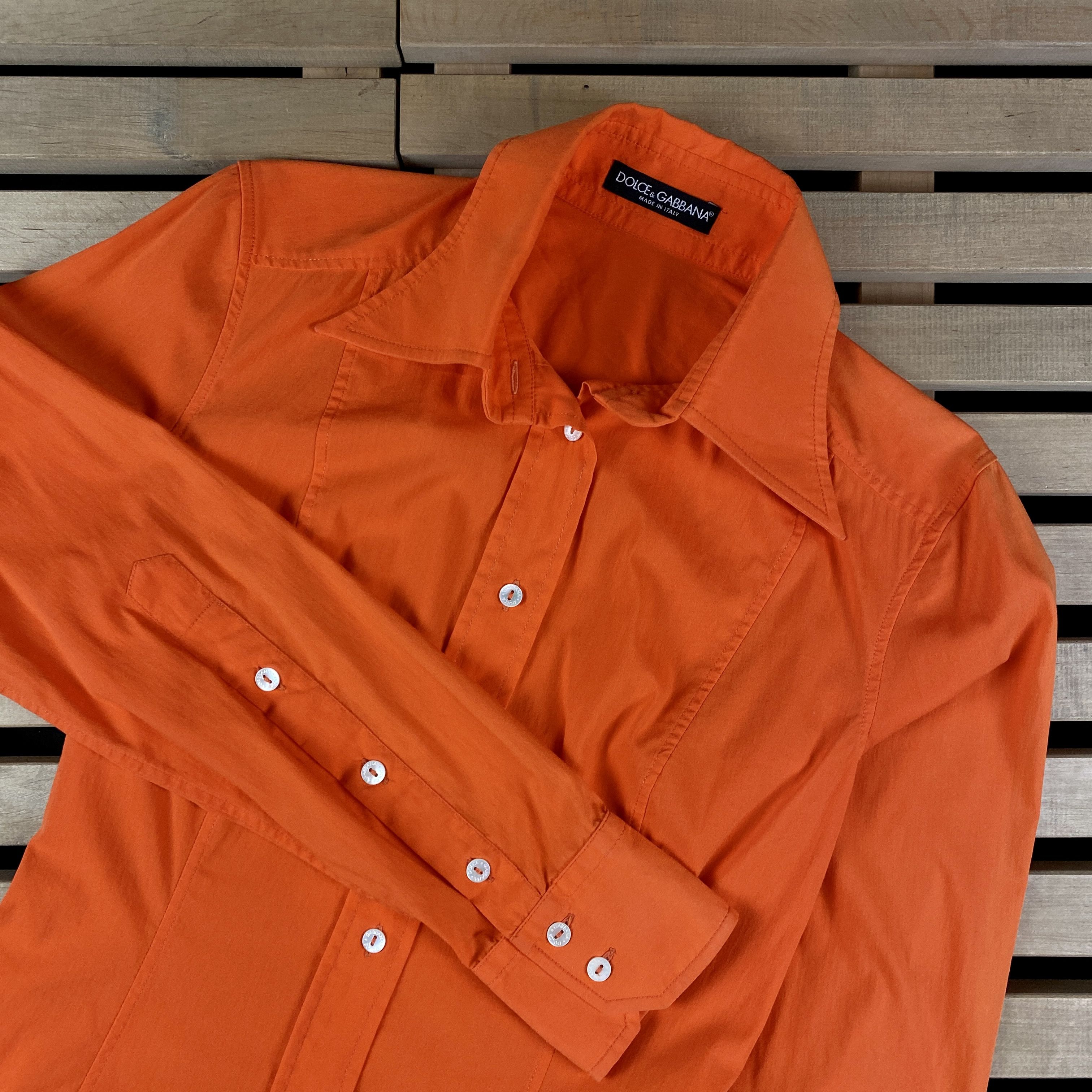 Dolce & Gabbana Women’s Shirt Long Sleeve Dolce Gabbana Size 40 Orange Size S / US 4 / IT 40 - 2 Thumbnail