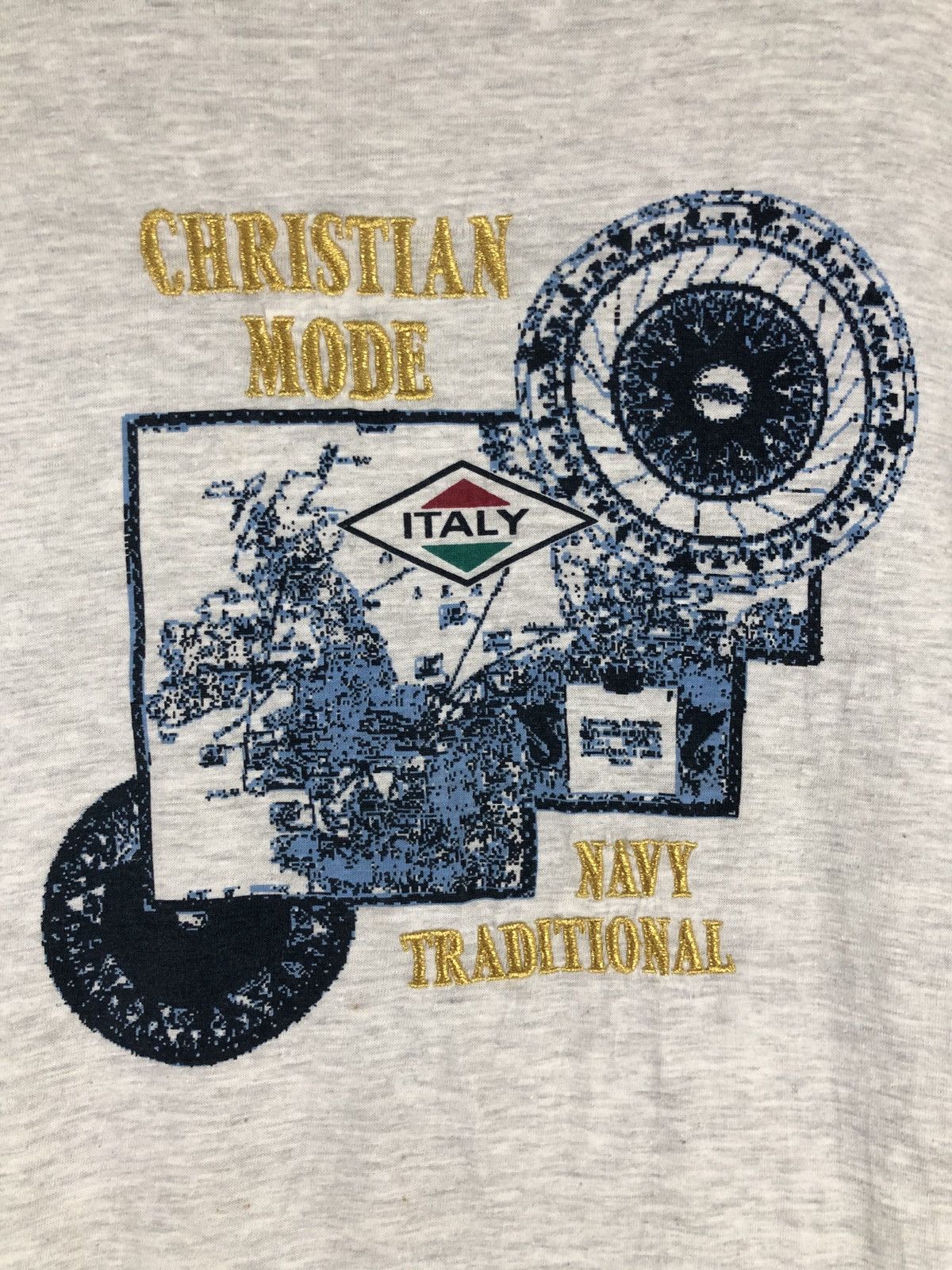 Vintage vintage Christian Mode Navy Traditional t shirt Size US L / EU 52-54 / 3 - 3 Thumbnail