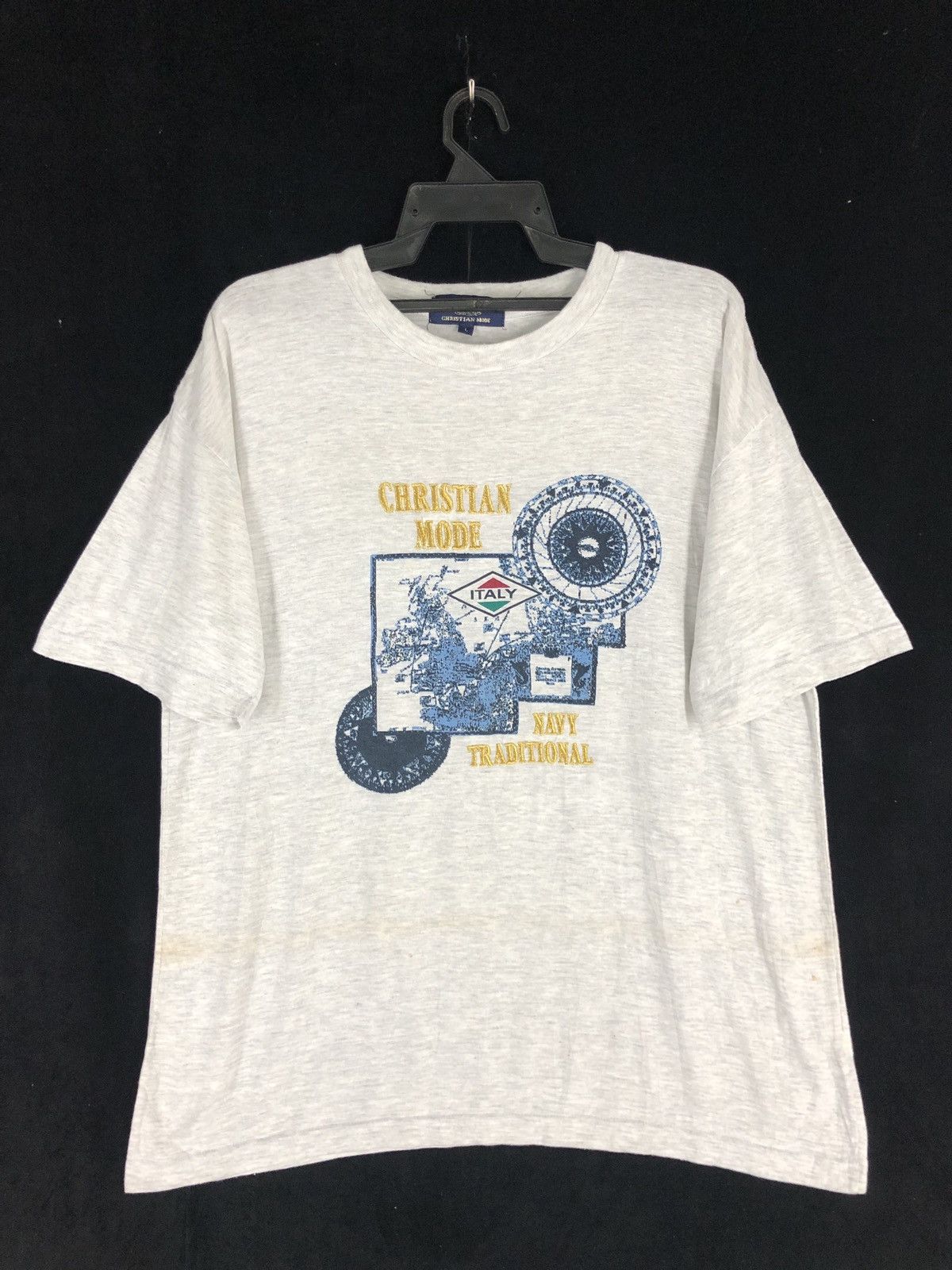 Vintage vintage Christian Mode Navy Traditional t shirt Size US L / EU 52-54 / 3 - 1 Thumbnail