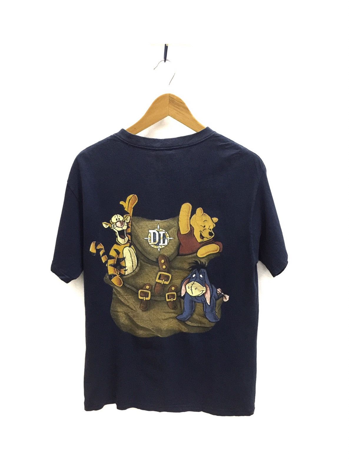 image of Vintage Mickey Disneyland T-Shirt in Dark Blue, Men's (Size Medium)