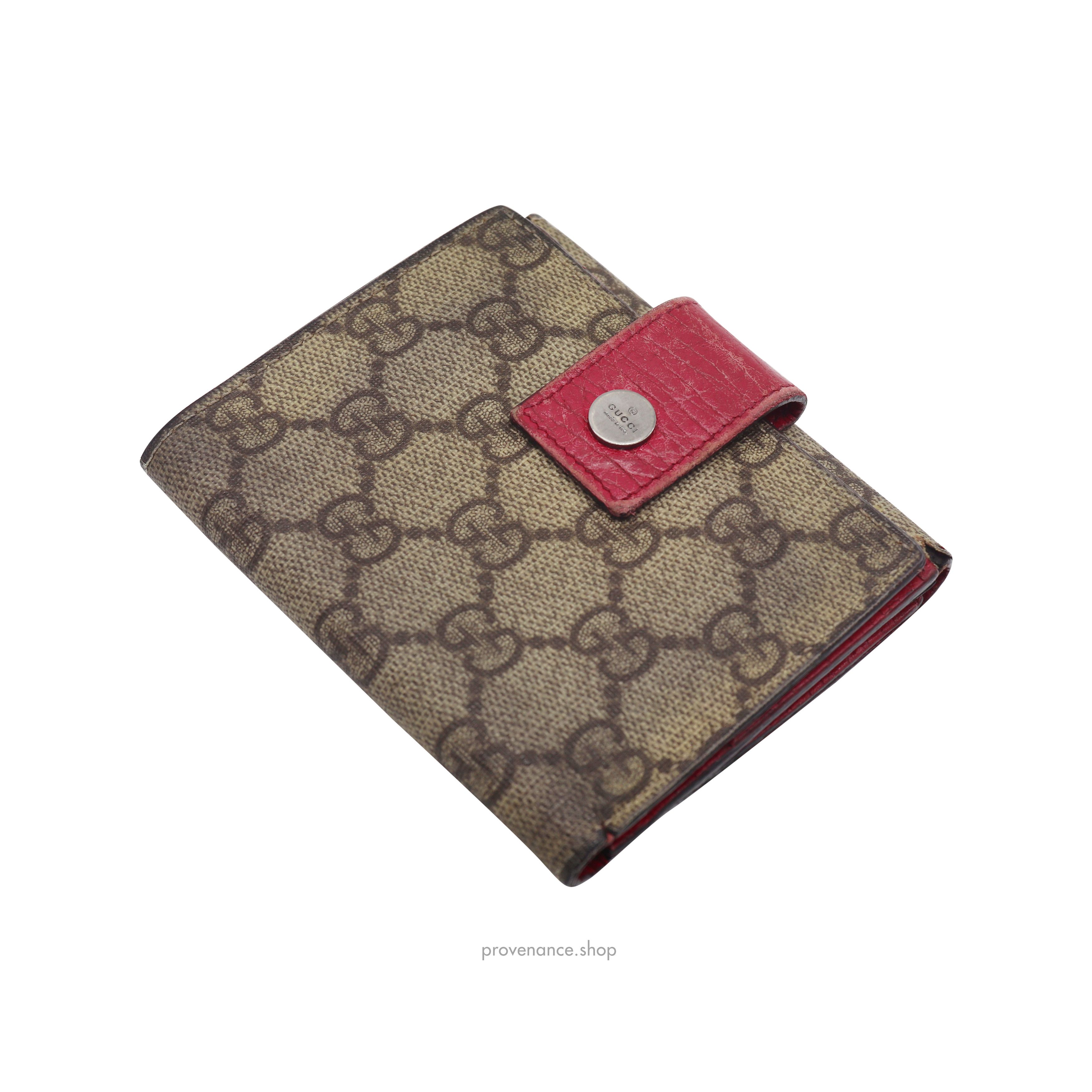 Gucci 🔴 Gucci Trifold Wallet - GG Supreme Pink Size ONE SIZE - 4 Thumbnail
