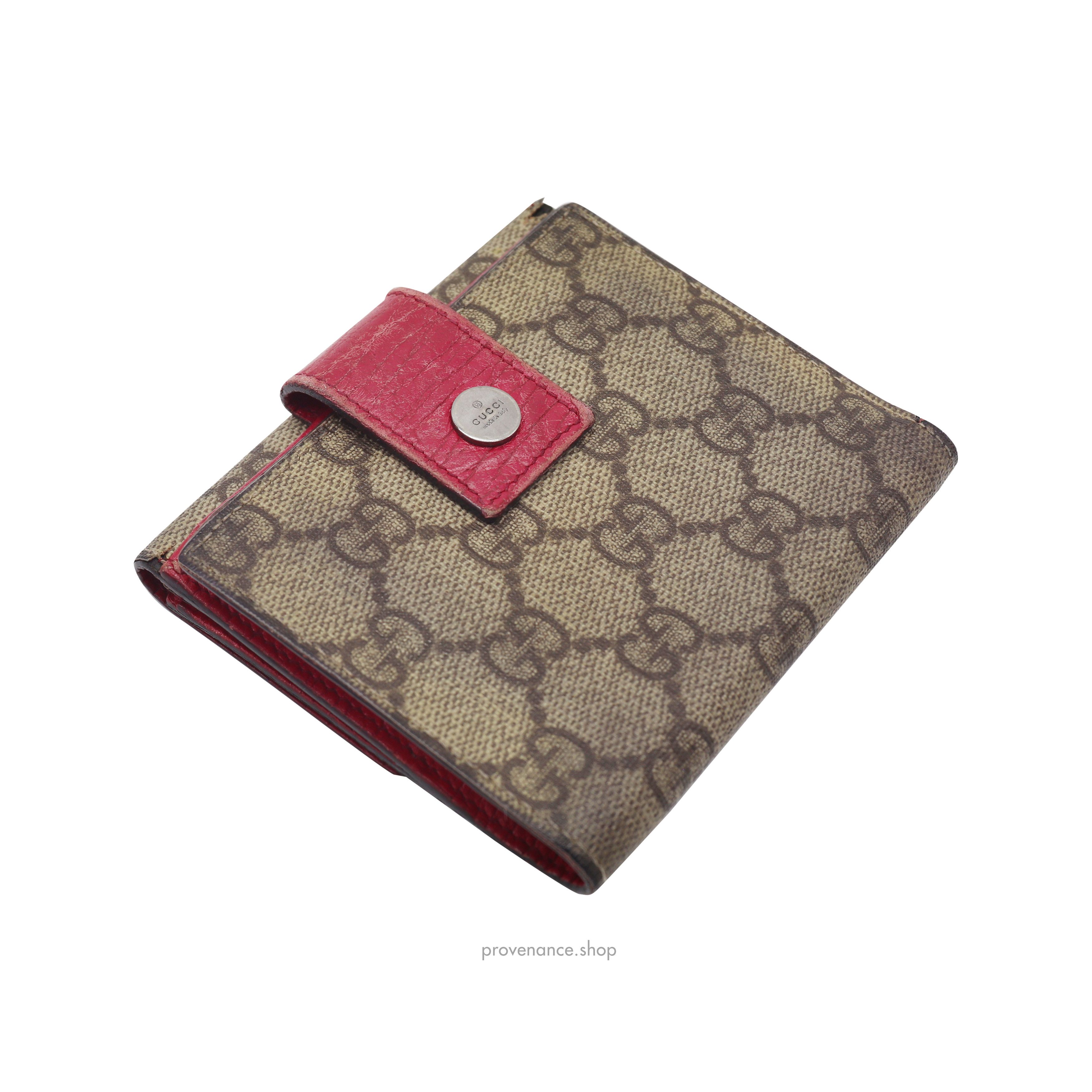 Gucci 🔴 Gucci Trifold Wallet - GG Supreme Pink Size ONE SIZE - 3 Thumbnail