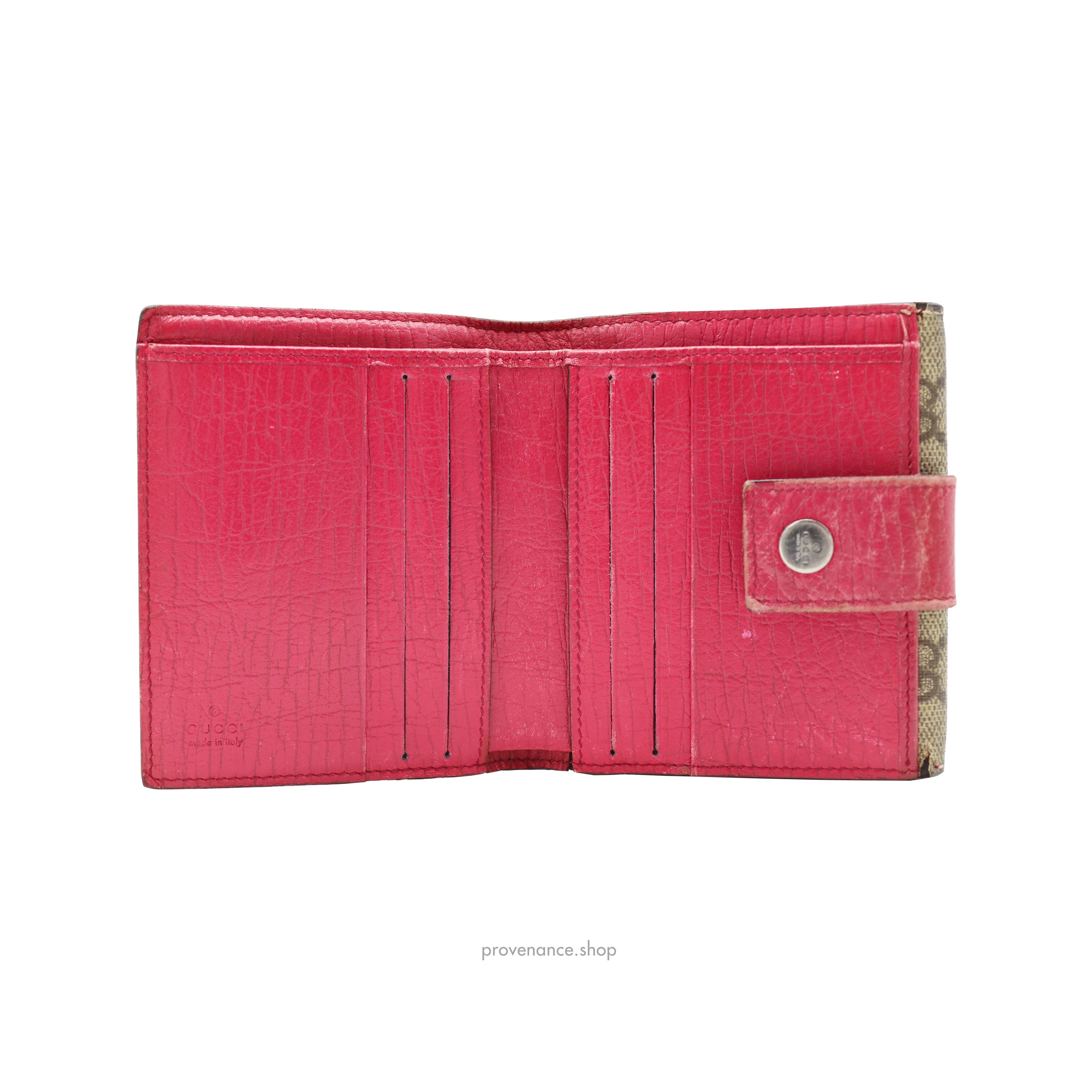 Gucci 🔴 Gucci Trifold Wallet - GG Supreme Pink Size ONE SIZE - 7 Thumbnail