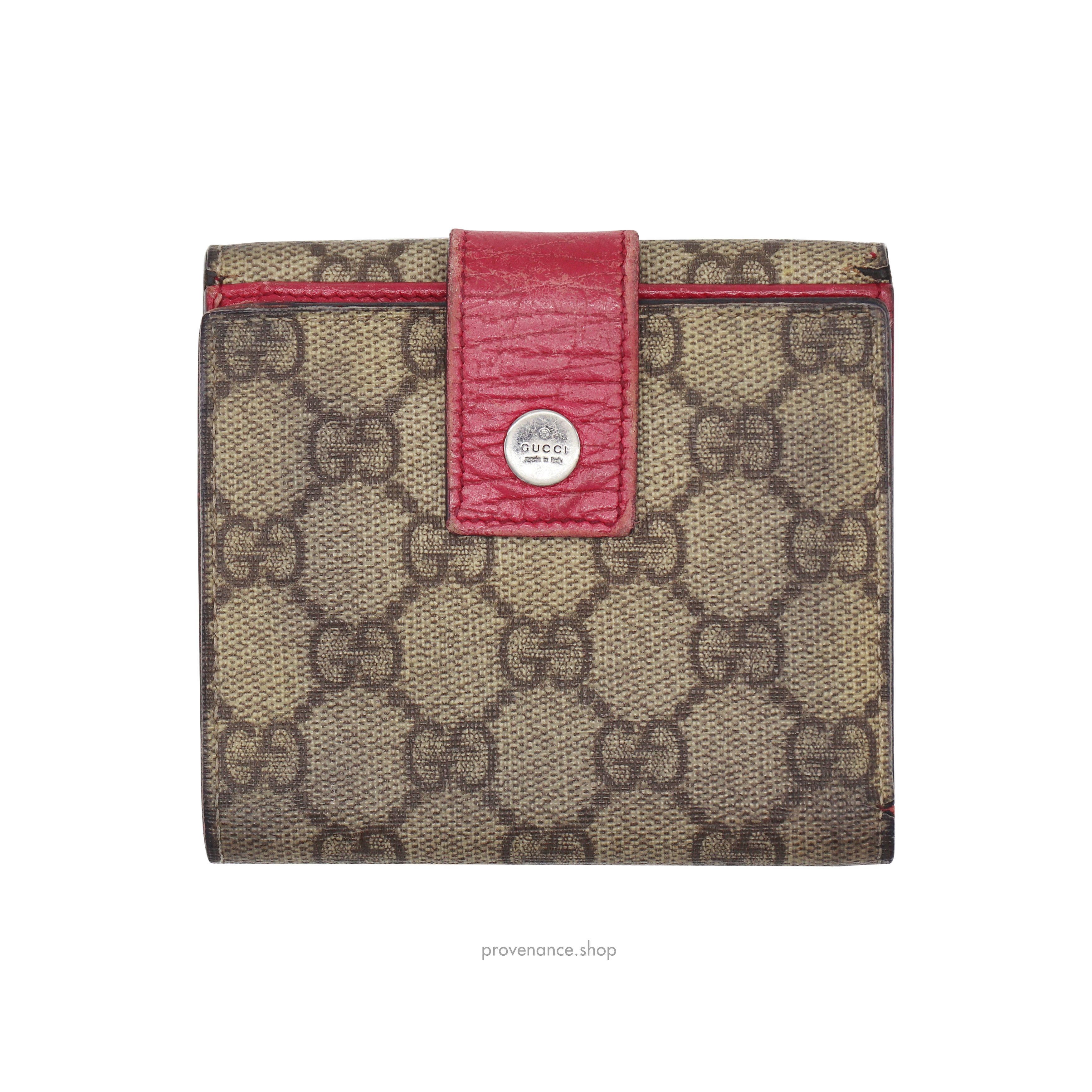 Gucci 🔴 Gucci Trifold Wallet - GG Supreme Pink Size ONE SIZE - 1 Thumbnail