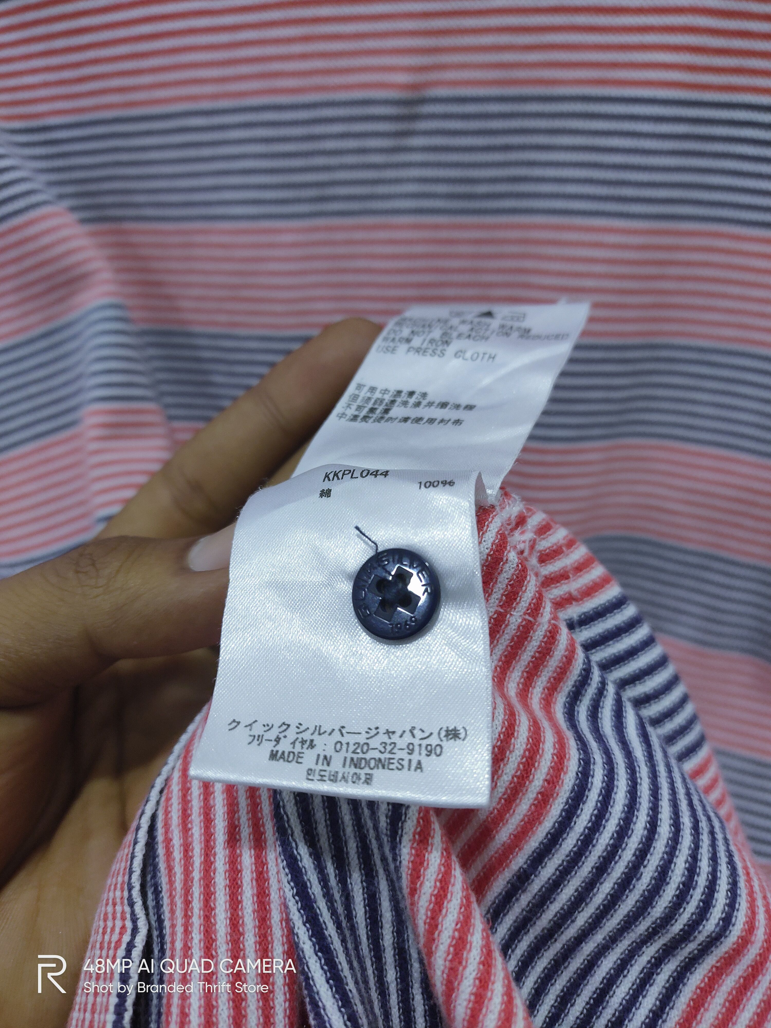 OVER THE STRiPES × Quiksilver Vintage QUIKSILVER Nice Half Button Down Striped Polo Shirt Size US L / EU 52-54 / 3 - 4 Thumbnail