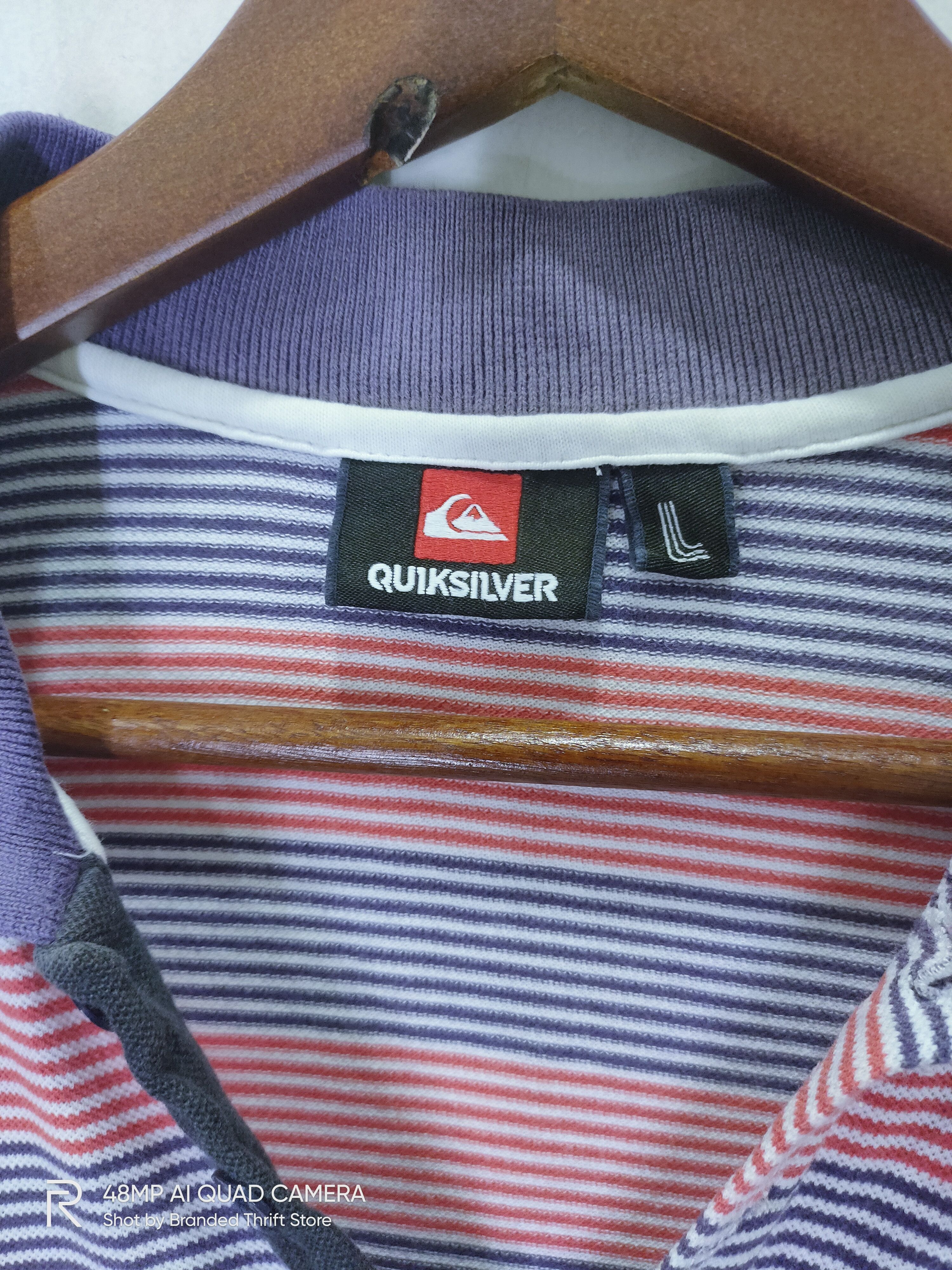 OVER THE STRiPES × Quiksilver Vintage QUIKSILVER Nice Half Button Down Striped Polo Shirt Size US L / EU 52-54 / 3 - 5 Thumbnail
