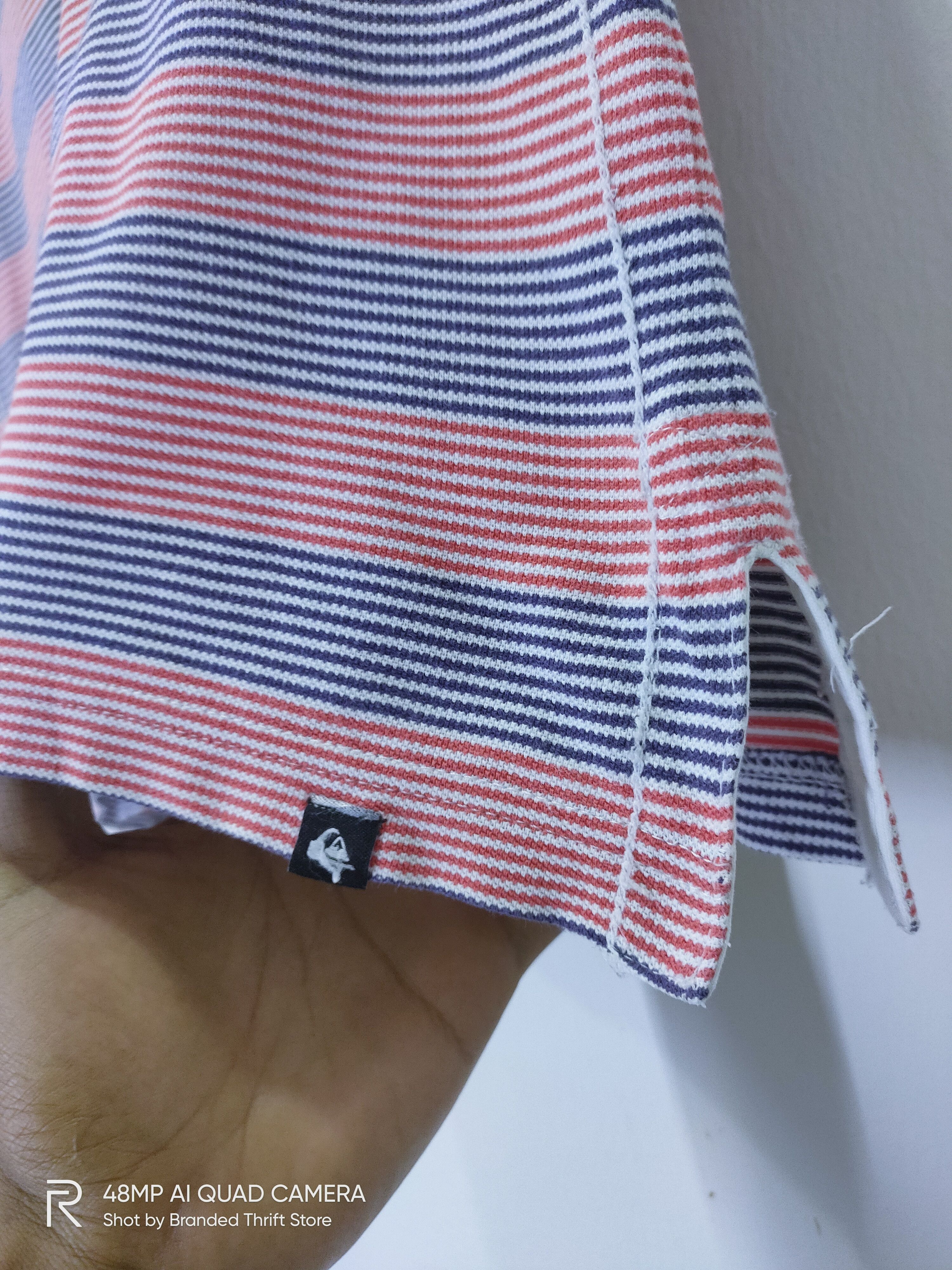 OVER THE STRiPES × Quiksilver Vintage QUIKSILVER Nice Half Button Down Striped Polo Shirt Size US L / EU 52-54 / 3 - 3 Thumbnail
