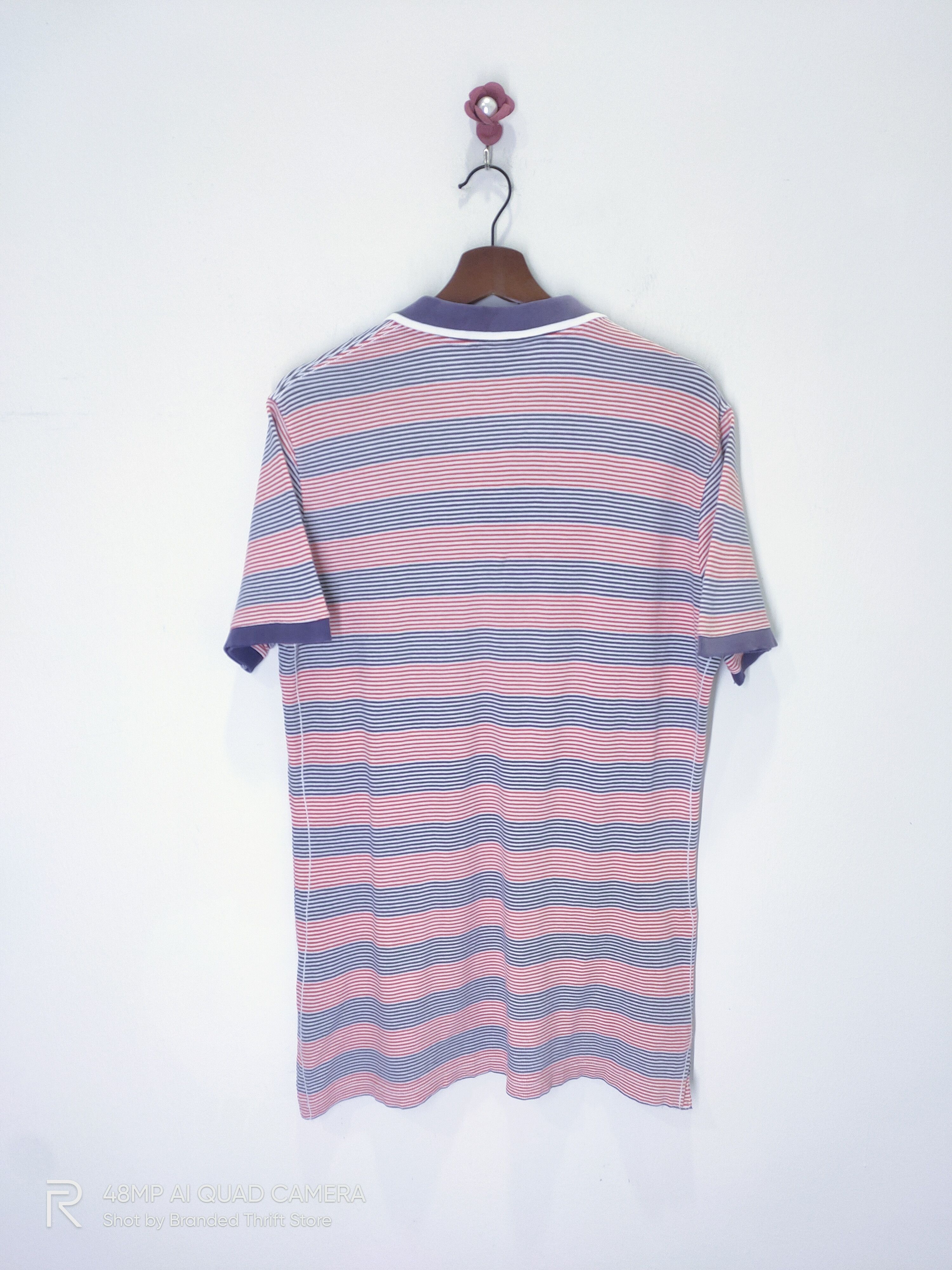 OVER THE STRiPES × Quiksilver Vintage QUIKSILVER Nice Half Button Down Striped Polo Shirt Size US L / EU 52-54 / 3 - 7 Thumbnail