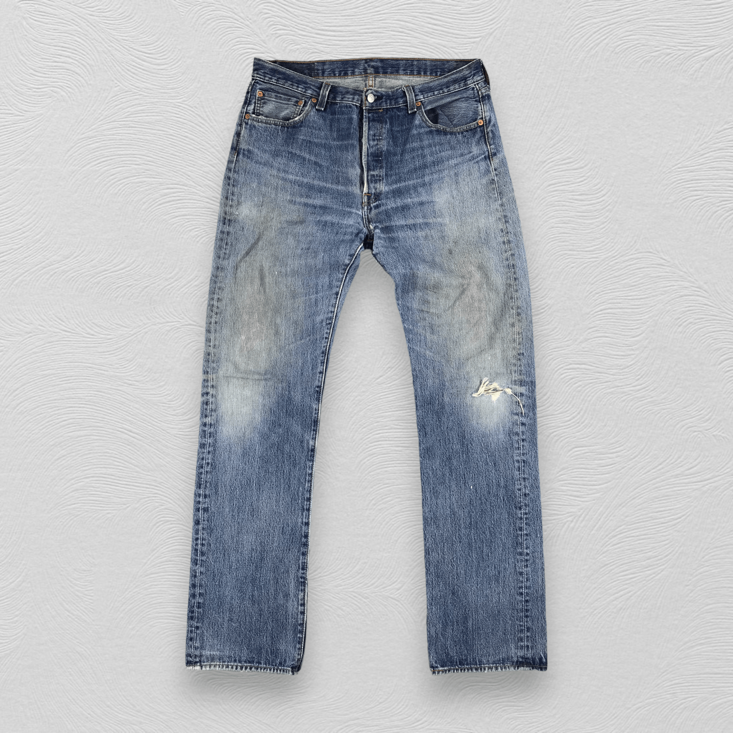 image of Levis Vintage Levi's 501 Jeans Dirty Faded Blue Distressed Kj656, Men's (Size 36)