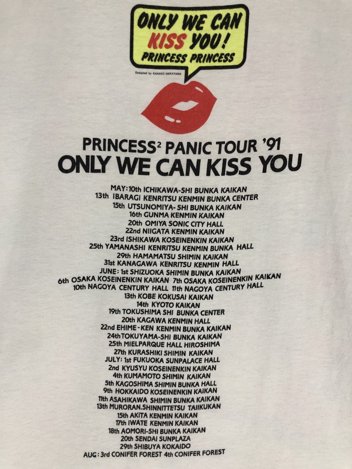 Band Tees × Vintage Rare Princess Princess Panis Tour 91 Only We Can Kiss You Size US M / EU 48-50 / 2 - 9 Thumbnail