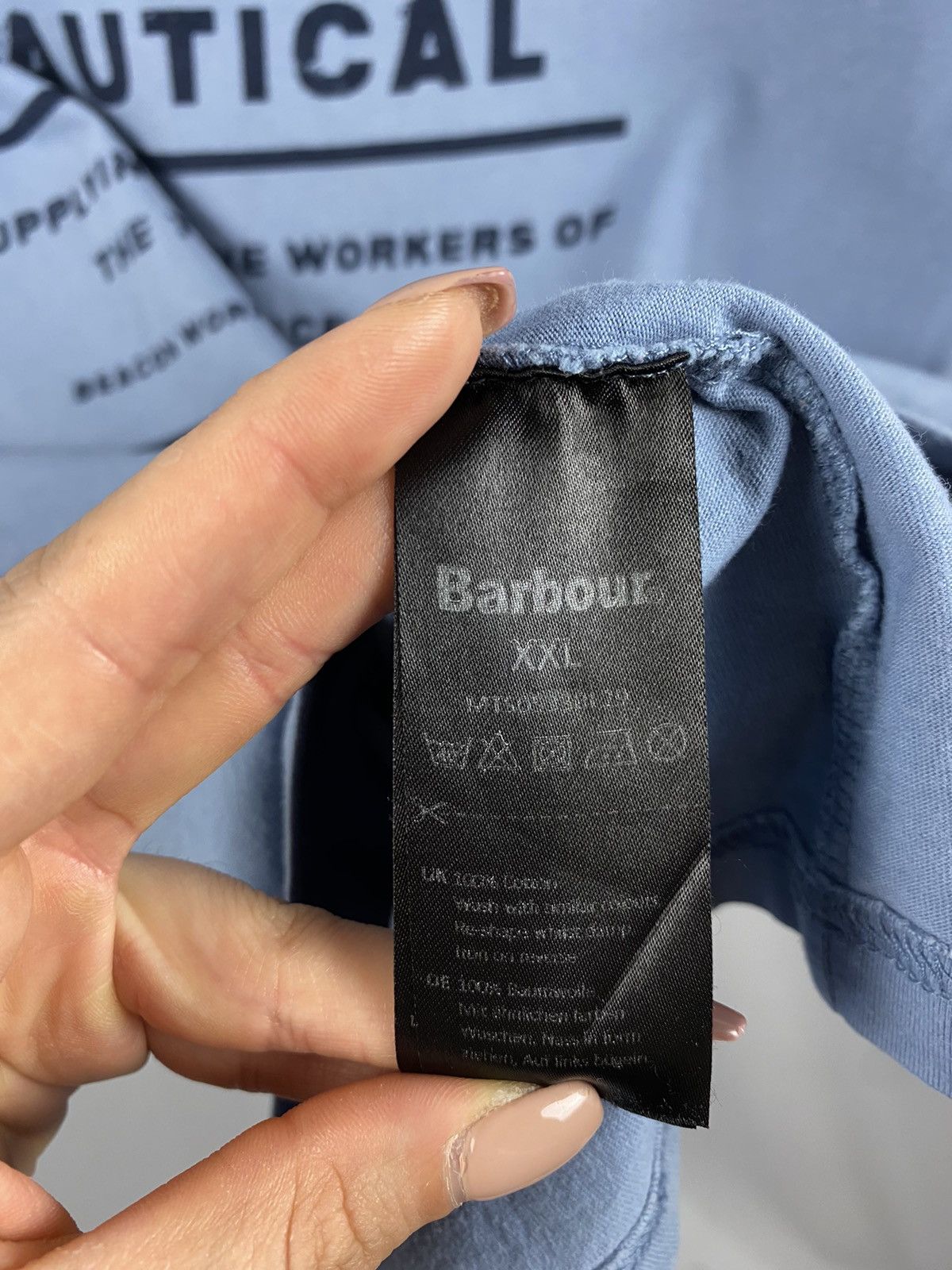 Barbour Barbour blue big logo T-shirts size XXL Size US XXL / EU 58 / 5 - 4 Thumbnail