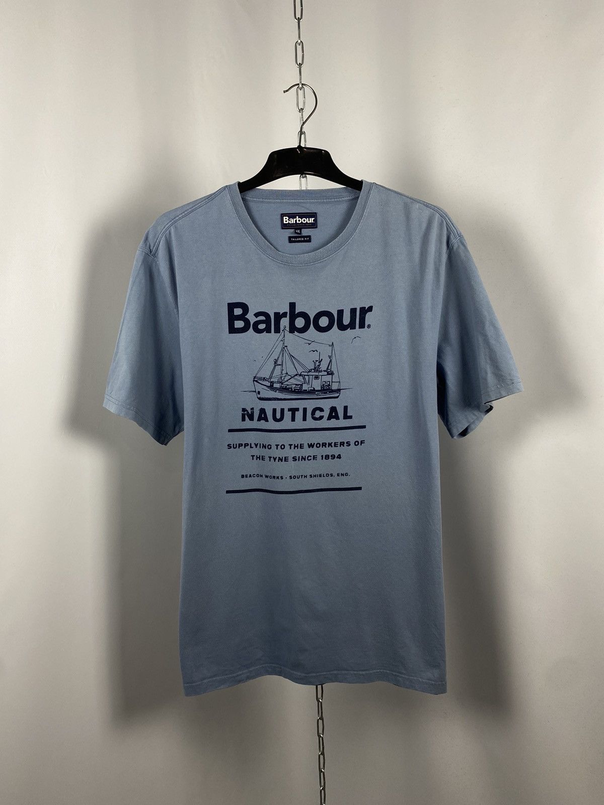 Barbour Barbour blue big logo T-shirts size XXL Size US XXL / EU 58 / 5 - 1 Thumbnail