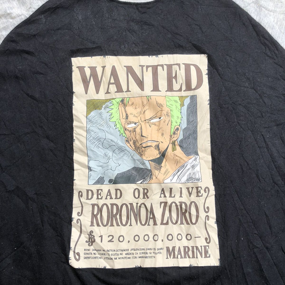 Anime × One Piece 🔥Rare🔥🇯🇵One Piece Roronoa Zoro WANTED Poster Mugiwara Pirates Size US M / EU 48-50 / 2 - 2 Thumbnail