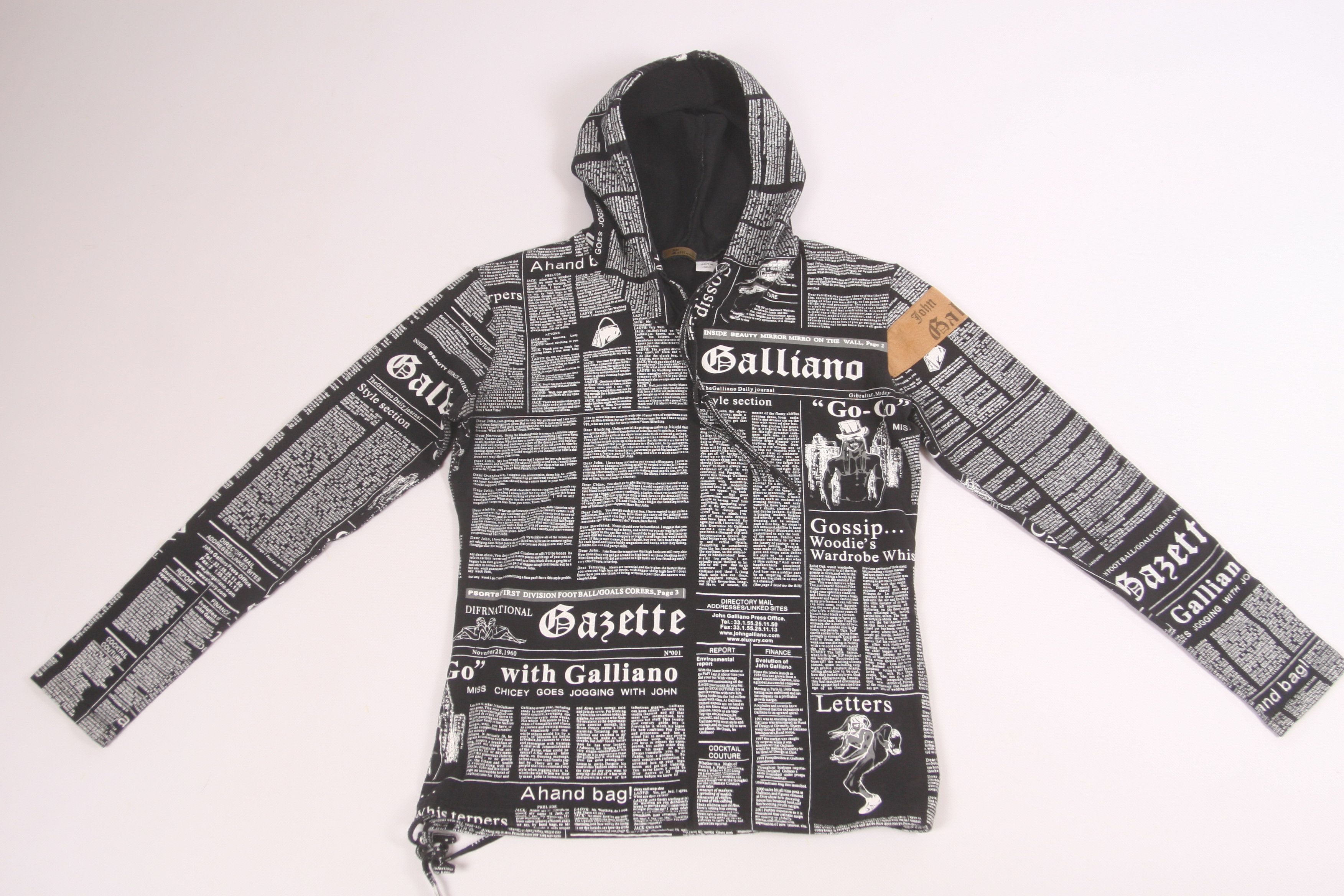 John Galliano Y2k Archive John Galliano 2000's Gazette Print Hoodie Size US S / EU 44-46 / 1 - 2 Thumbnail