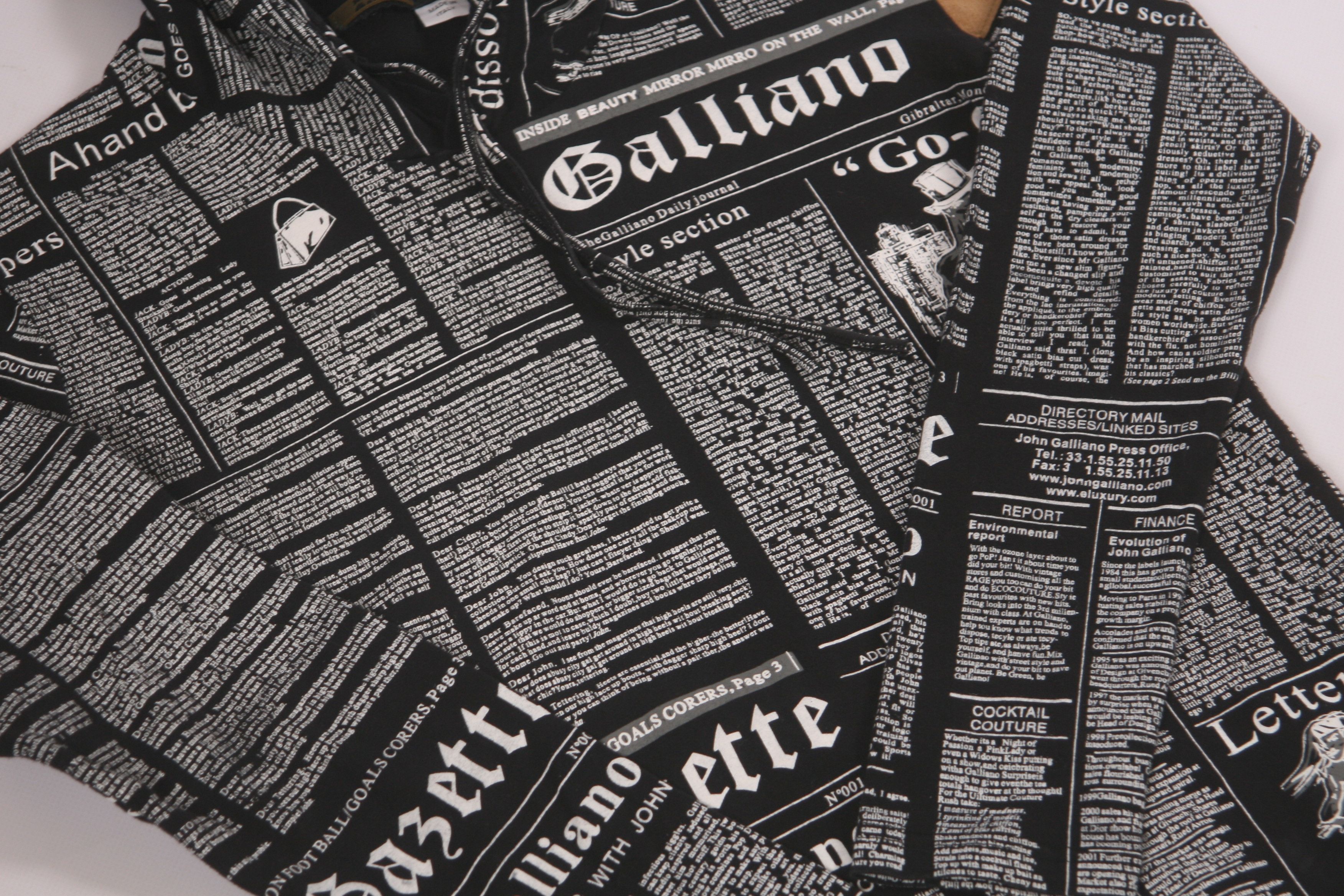 John Galliano Y2k Archive John Galliano 2000's Gazette Print Hoodie Size US S / EU 44-46 / 1 - 6 Thumbnail