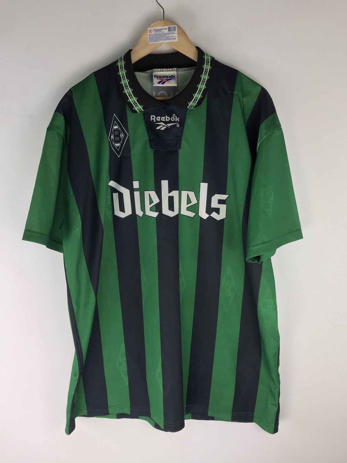 image of Match Worn Borussia Mönchengladbach 1995/96 Reebok Size Xxl in Grey, Men's