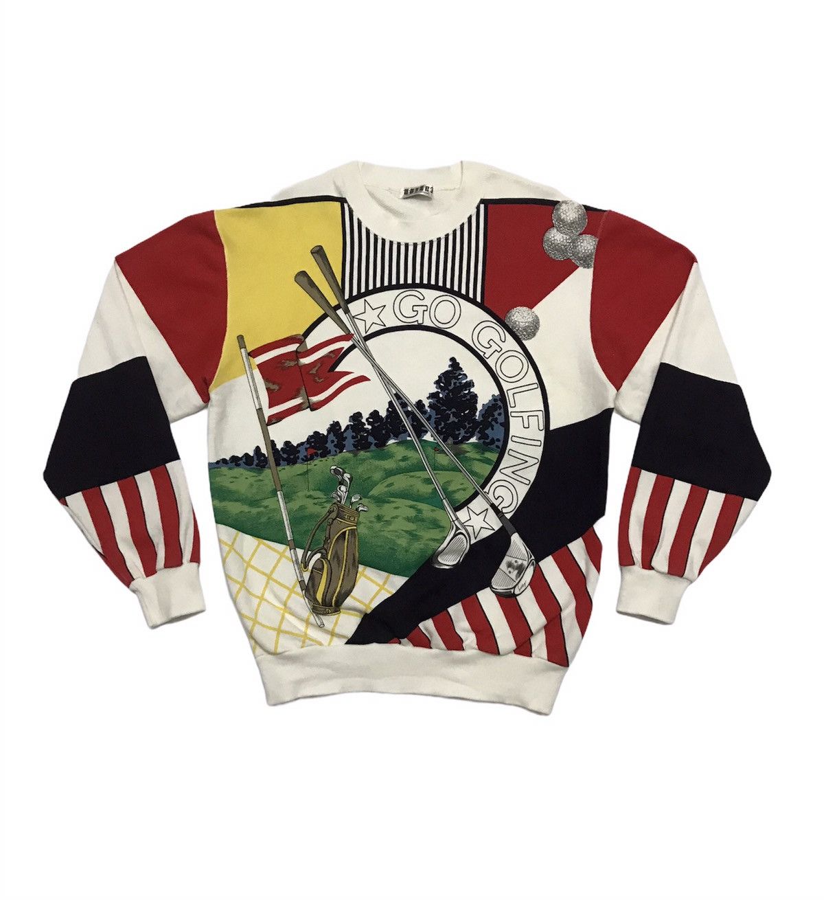 Other Vintage Go GOLFING Multicolour Nice Design Sweatshirt Size US M / EU 48-50 / 2 - 1 Thumbnail