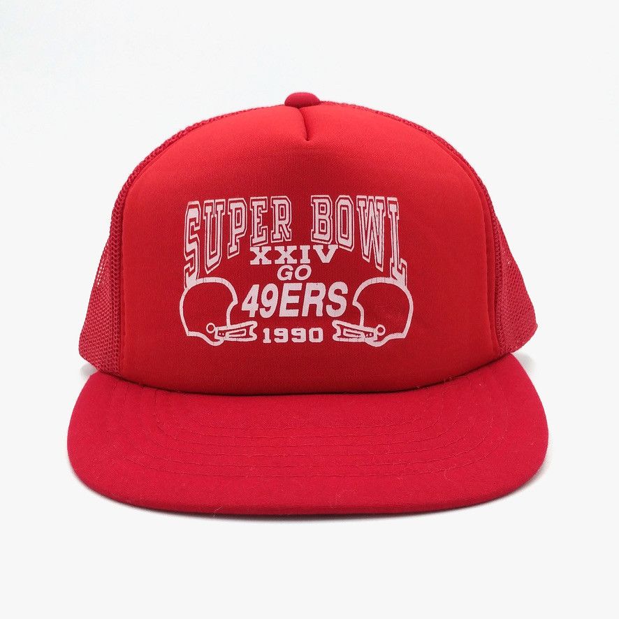 NFL × Vintage Vintage 49ers Super Bowl XXIV 1990 Snapback Trucker Hat Size ONE SIZE - 2 Thumbnail