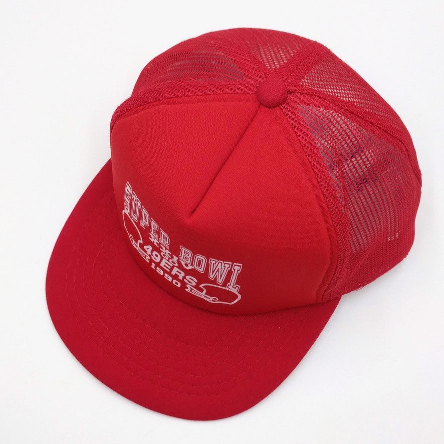 NFL × Vintage Vintage 49ers Super Bowl XXIV 1990 Snapback Trucker Hat Size ONE SIZE - 4 Thumbnail