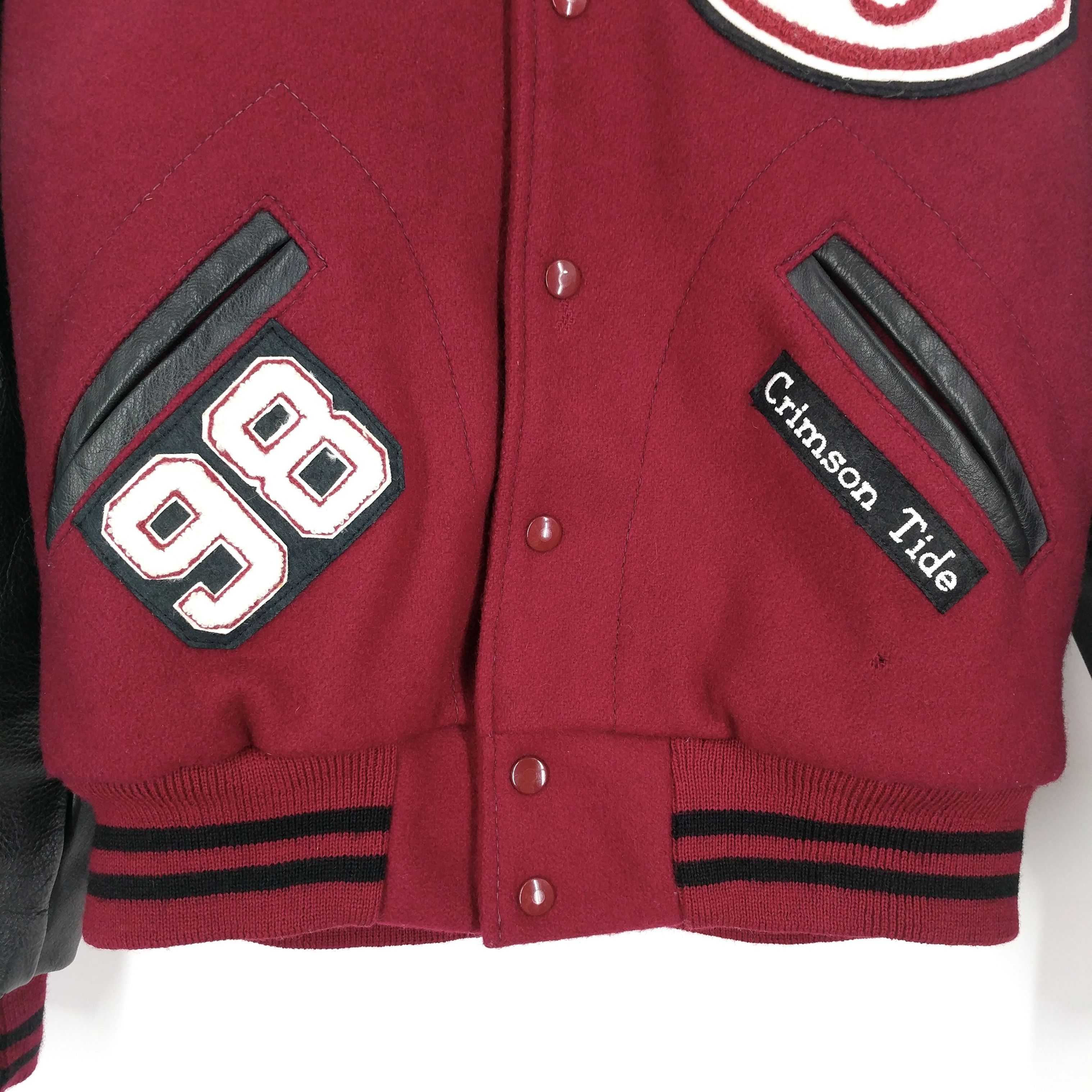 Vintage Vintage Dehen 1920 Crimson Tide Varsity Leather Wool Jacket Size US M / EU 48-50 / 2 - 4 Thumbnail