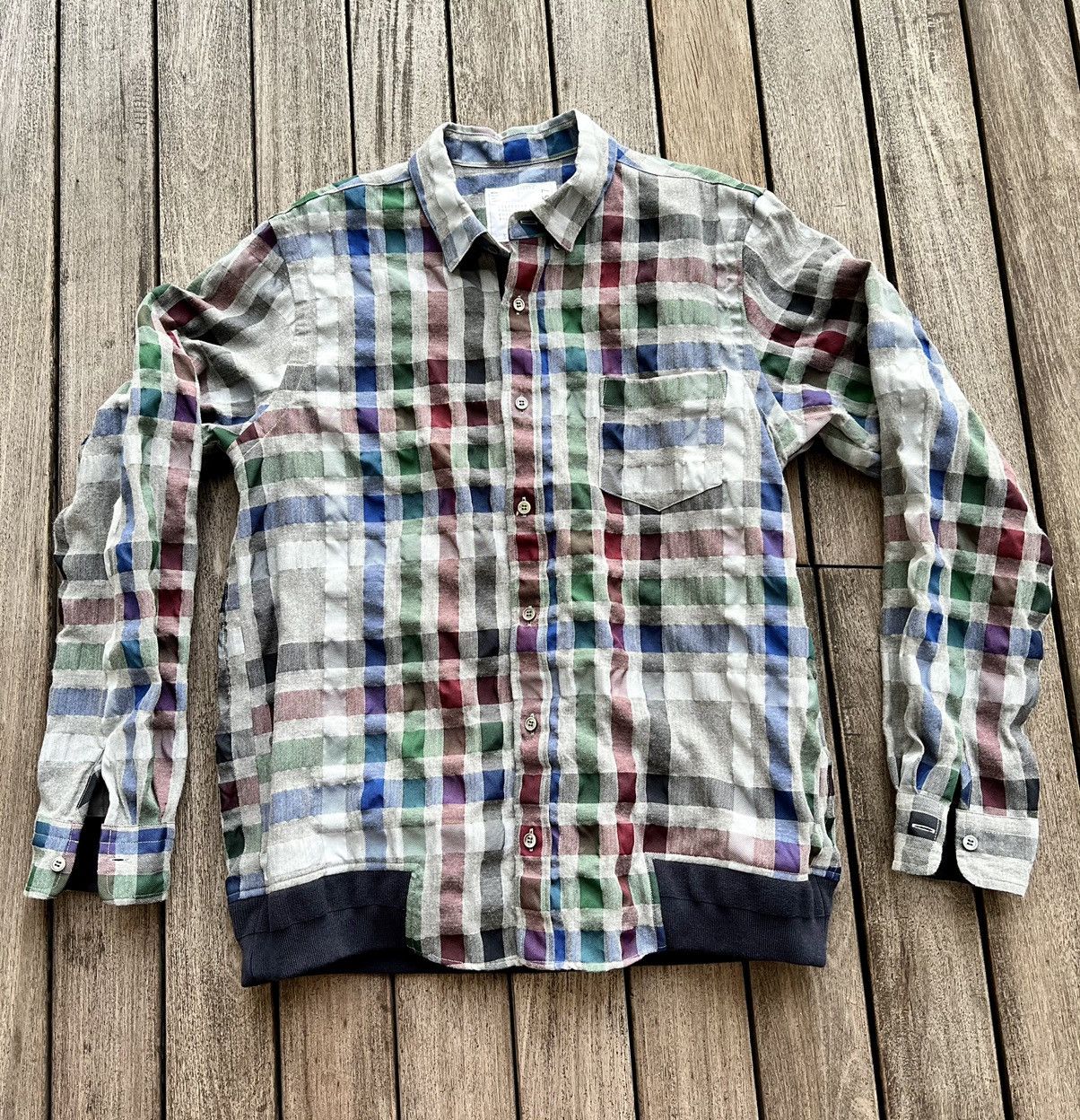 image of Sacai Sucker Check Shirt, Men's (Size XL)