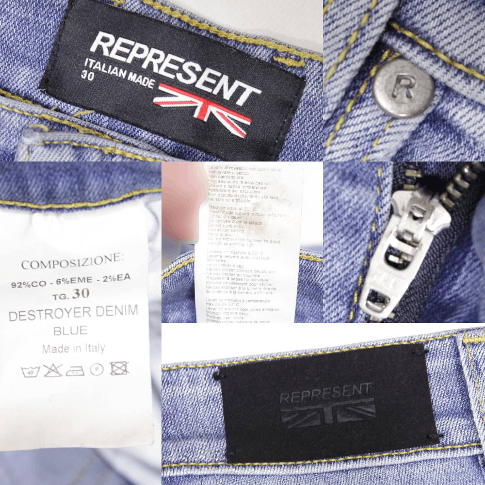 Represent Clo. Destroyer Blue Denim Size US 30 / EU 46 - 8 Thumbnail