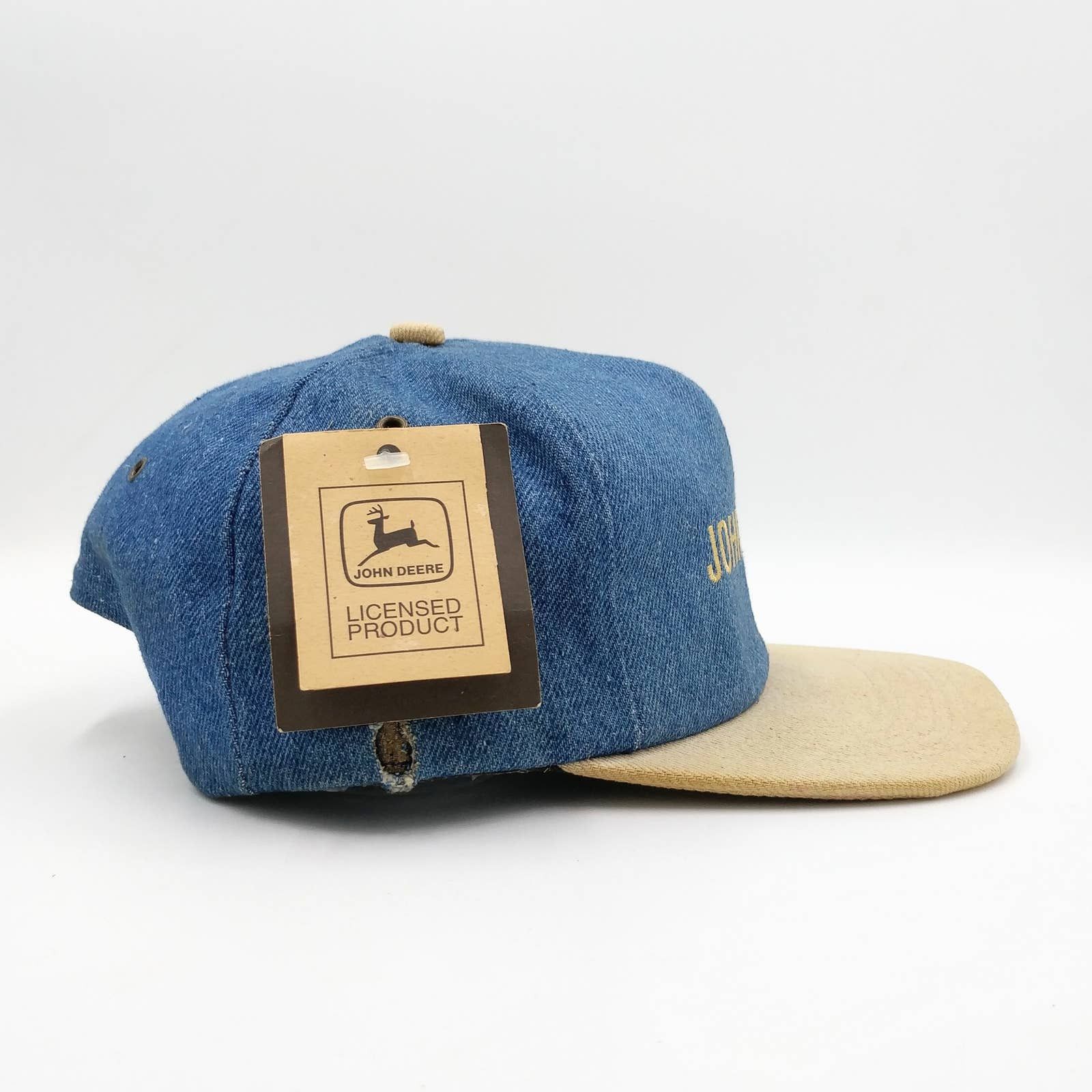 Vintage JOHN DEERE Denim Snapback Trucker Hat K-PRODUCT NEW