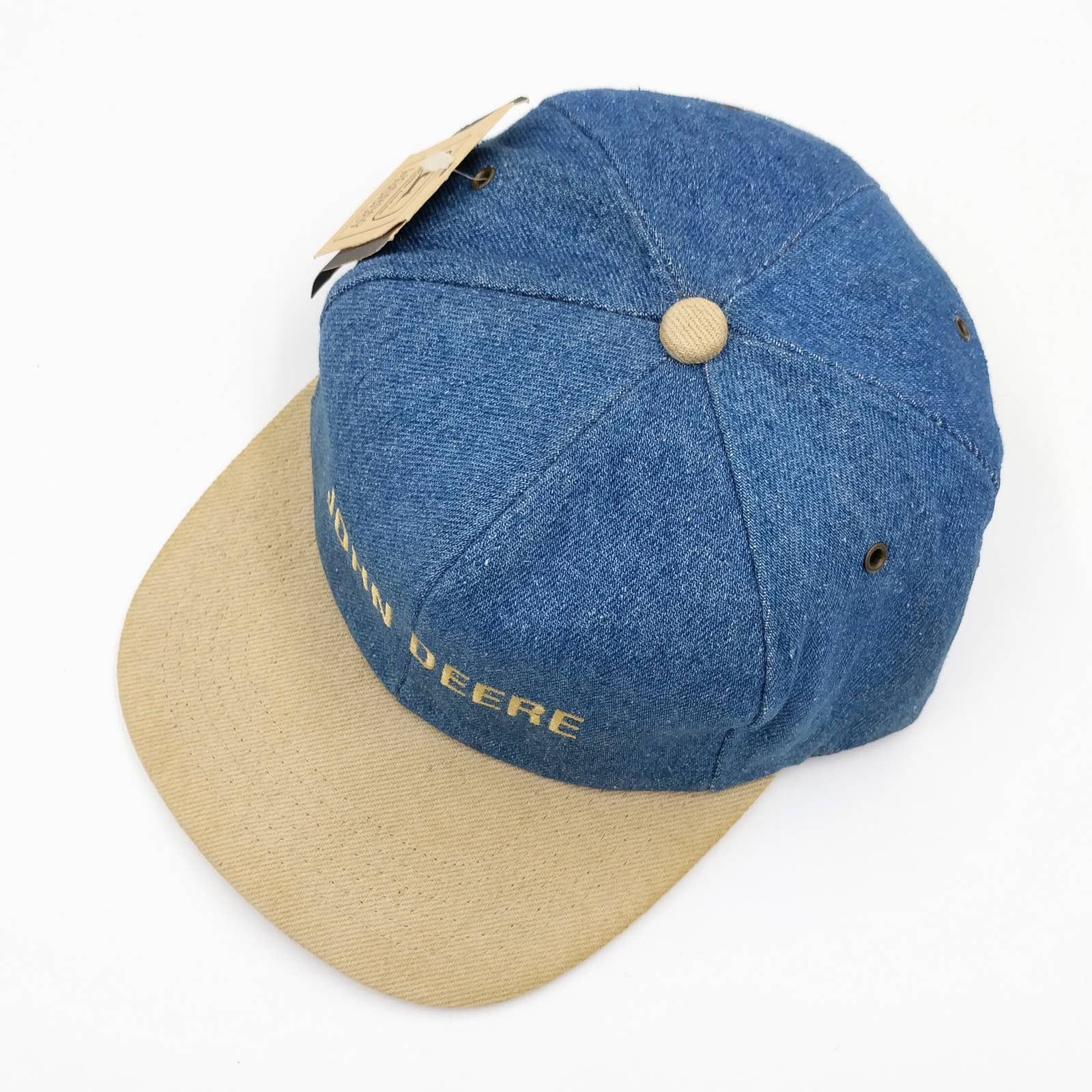 Vintage JOHN DEERE Denim Snapback Trucker Hat K-PRODUCT NEW