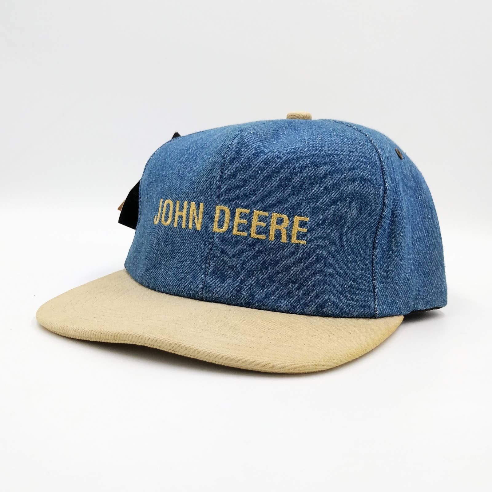 Vintage JOHN DEERE Denim Snapback Trucker Hat K-PRODUCT NEW