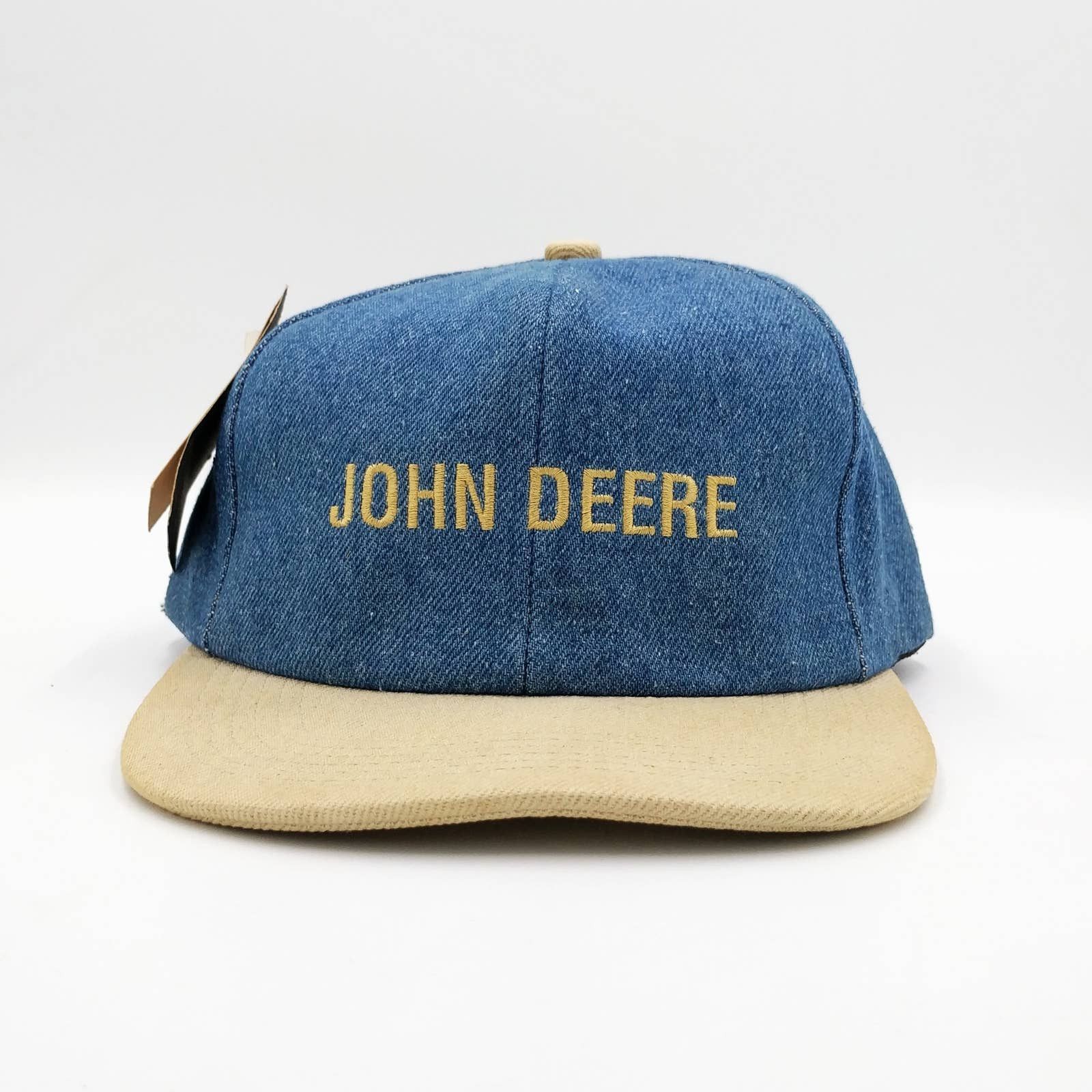 Vintage JOHN DEERE Denim Snapback Trucker Hat K-PRODUCT NEW