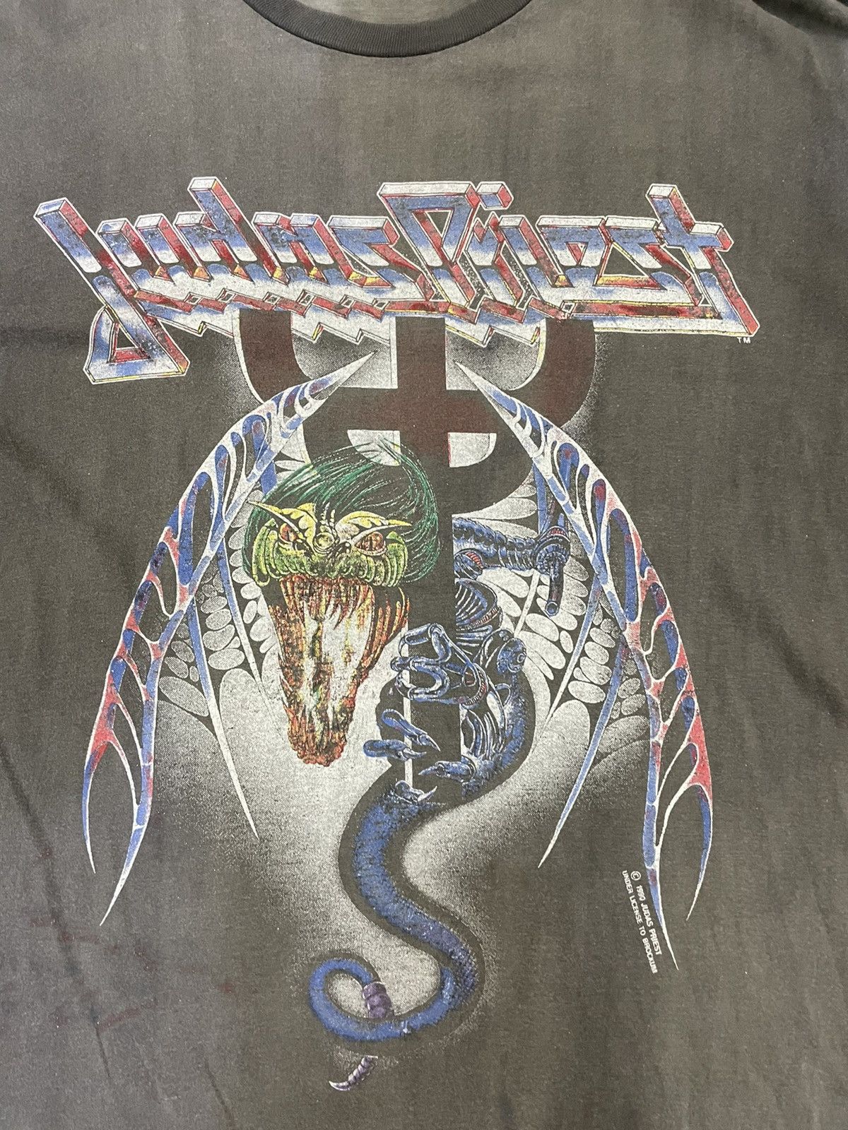 Band Tees Vintage Judas Priest Painkiller 1990 Nicely Faded Tshirt Size US L / EU 52-54 / 3 - 2 Thumbnail