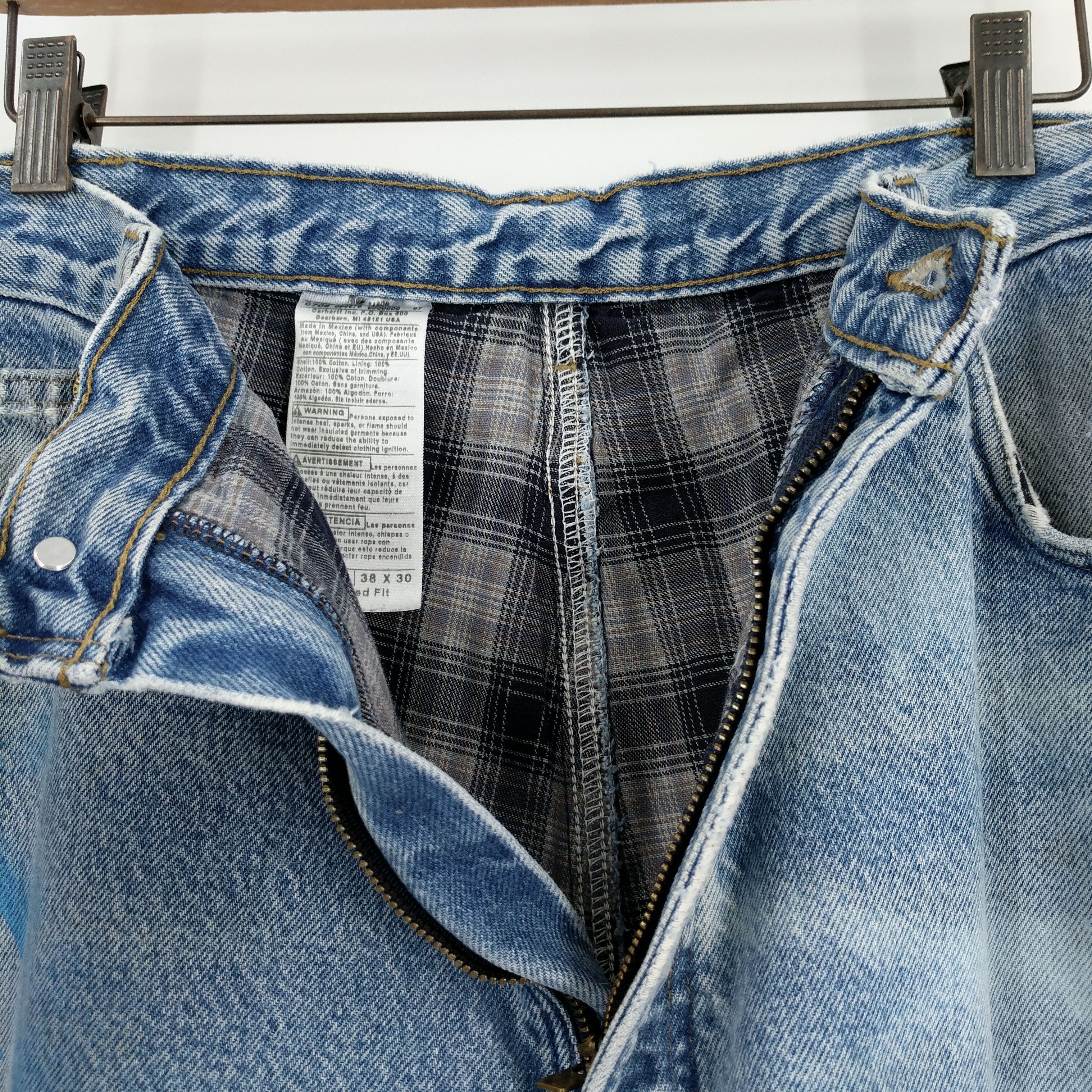 Carhartt × Vintage Vintage Carhartt Custom Painted Flannel Lined Jeans Size US 38 / EU 54 - 10 Thumbnail