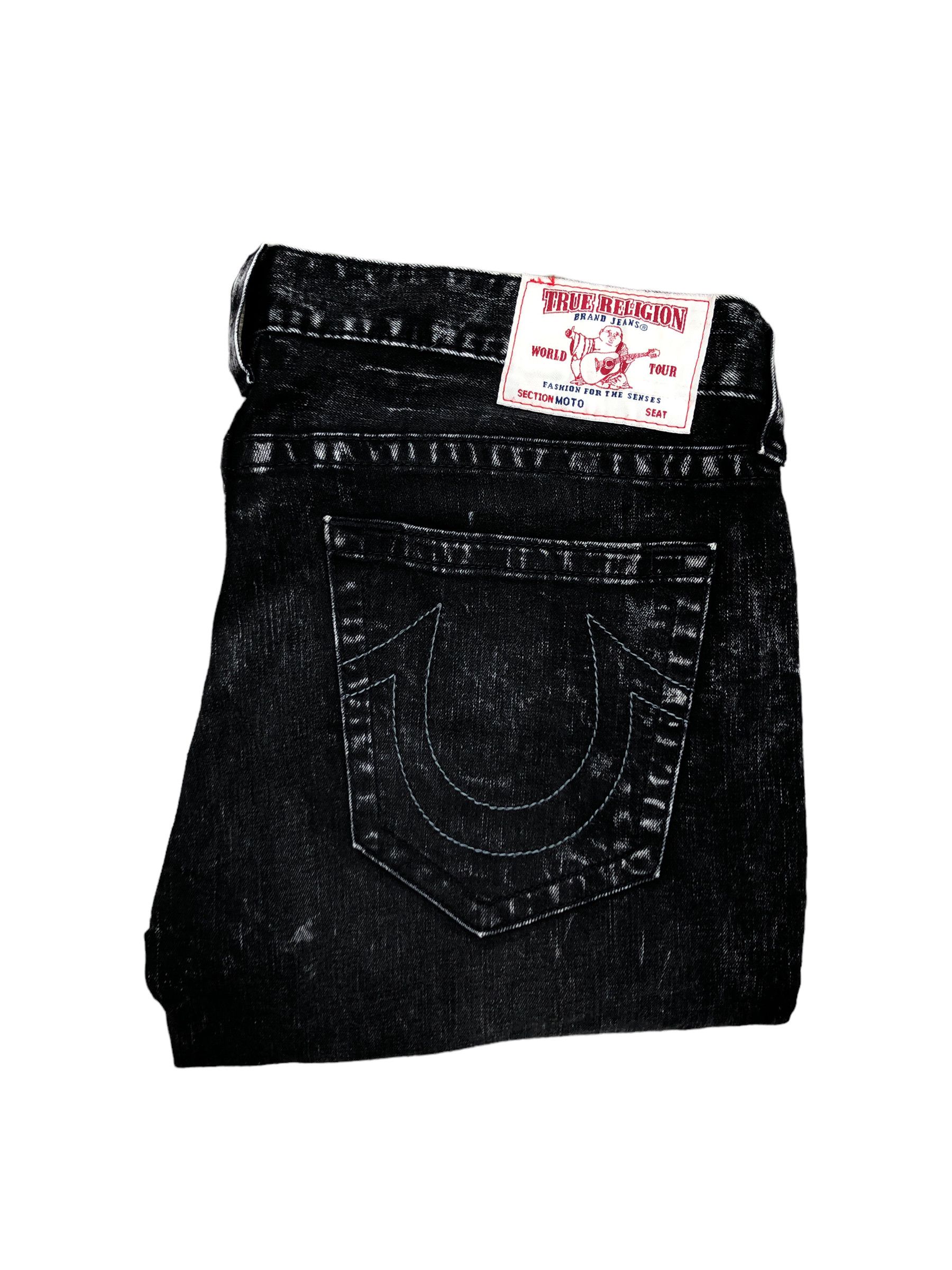 True Religion × Vintage RARE True Religion Jeans Shorts Size 38 MOTO Black T Gray Size US 38 / EU 54 - 1 Thumbnail