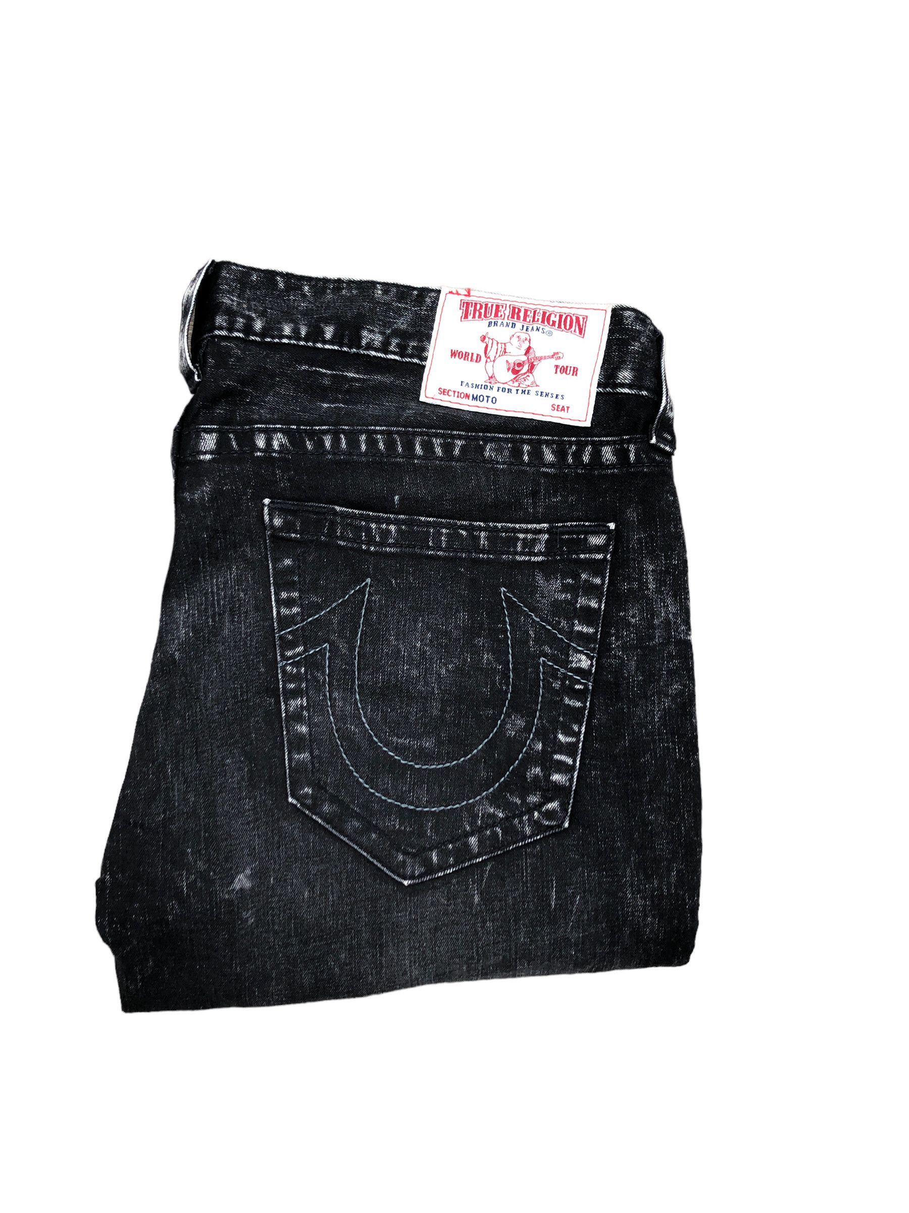 True Religion × Vintage RARE True Religion Jeans Shorts Size 38 MOTO Black T Gray Size US 38 / EU 54 - 5 Thumbnail