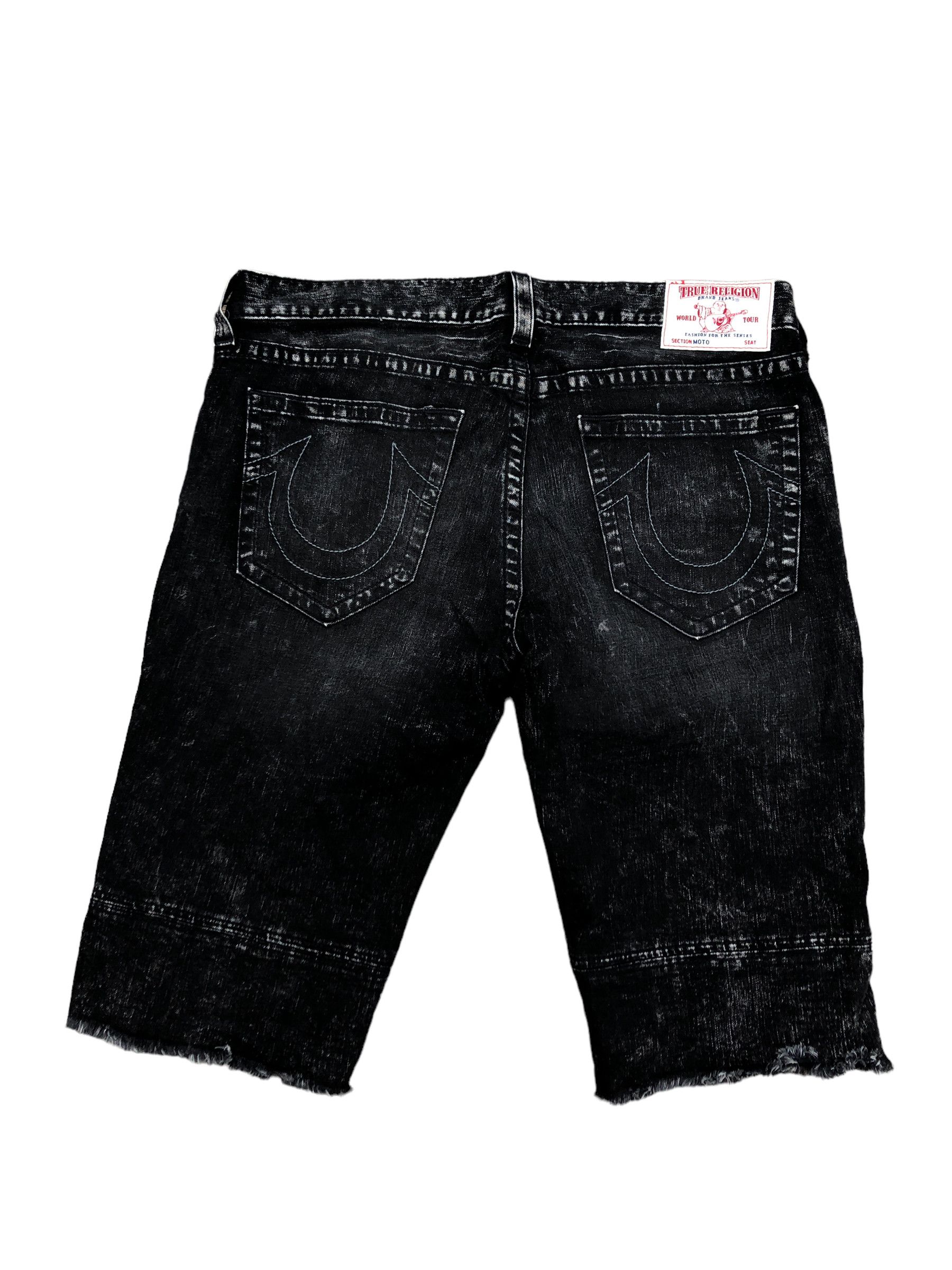 True Religion × Vintage RARE True Religion Jeans Shorts Size 38 MOTO Black T Gray Size US 38 / EU 54 - 7 Thumbnail