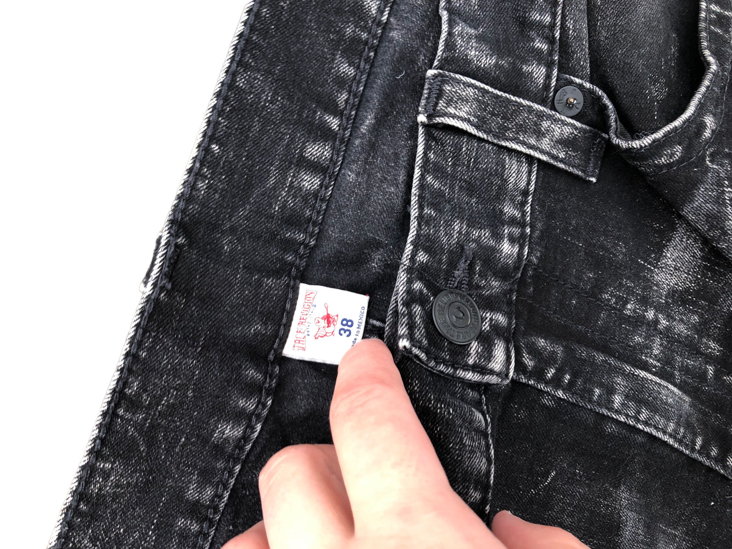 True Religion × Vintage RARE True Religion Jeans Shorts Size 38 MOTO Black T Gray Size US 38 / EU 54 - 9 Thumbnail